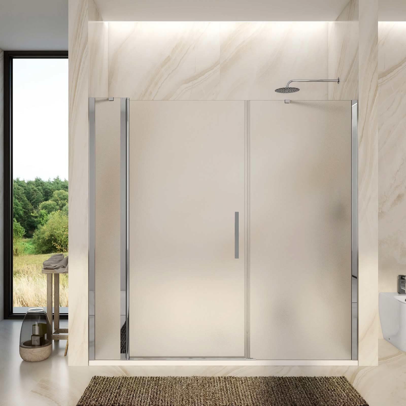 Box doccia nicchia 190cm 20 giunto + 90 battente + 80 fisso opaco 195h - Nilo