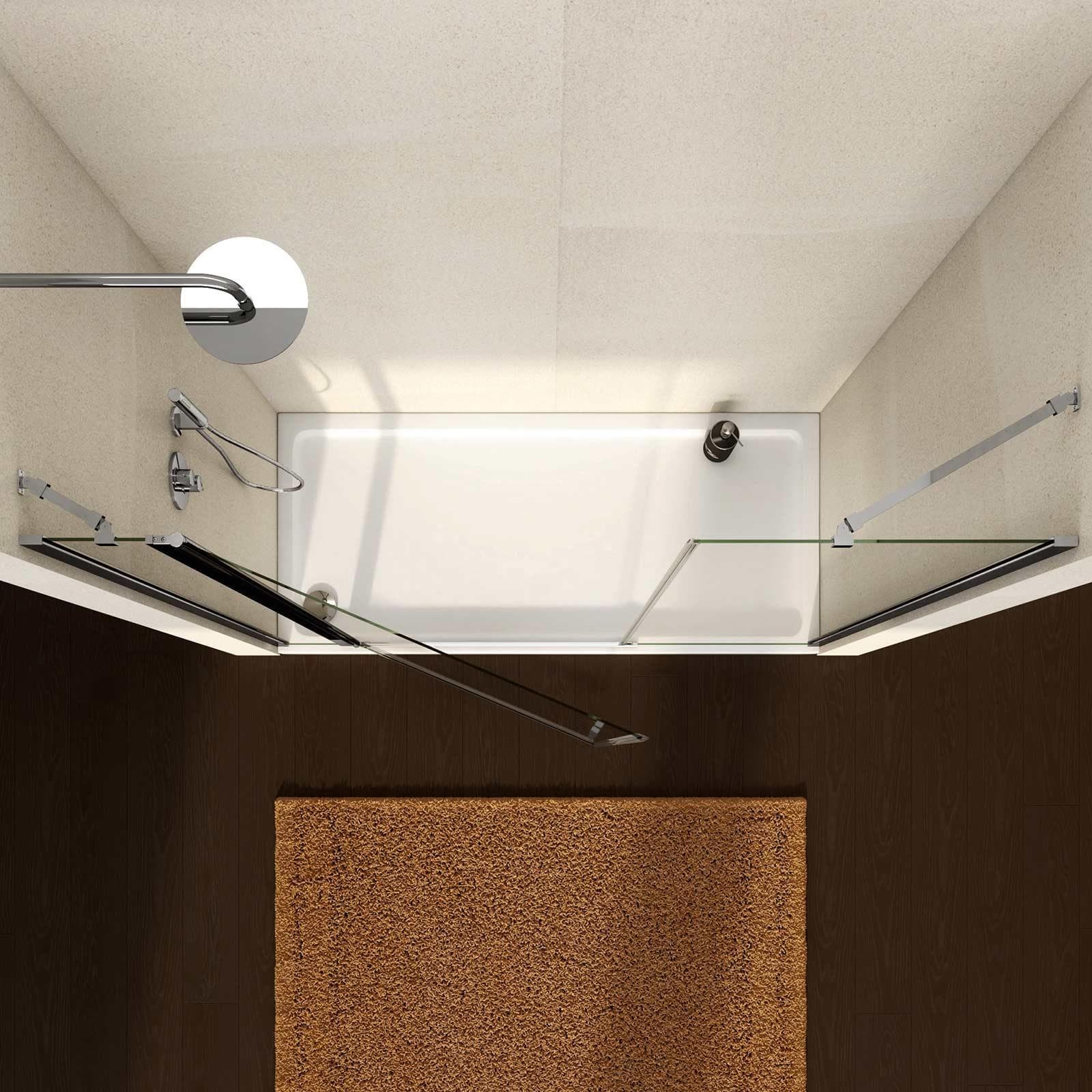 Box doccia nicchia 190cm 20 giunto + 80 battente + 90 fisso trasparente 195h - Nilo