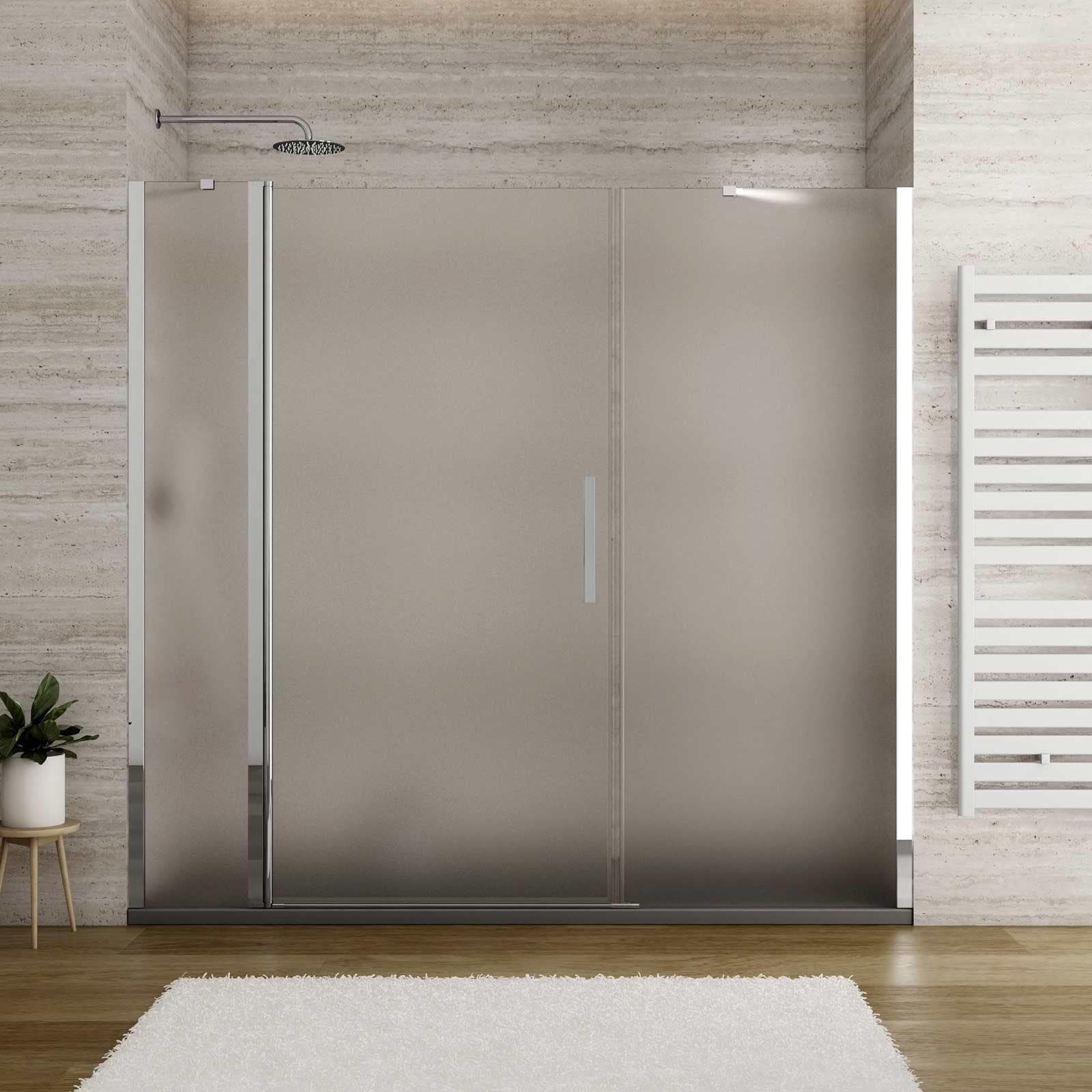 Box doccia nicchia 200cm 30 giunto + 100 battente + 80 fisso opaco 195h - Nilo