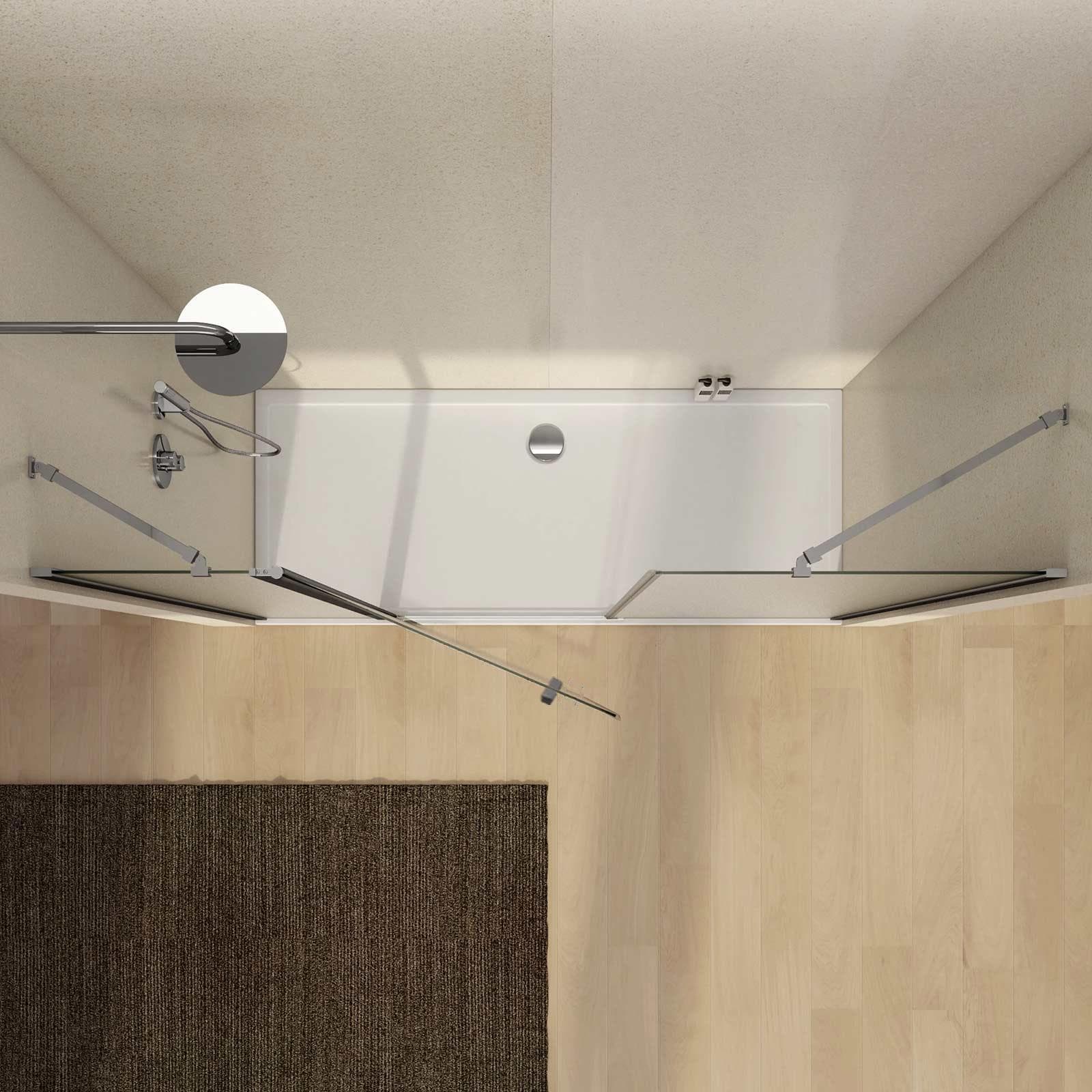 Box doccia nicchia 200cm 40 giunto + 80 battente + 90 fisso opaco 195h - Nilo