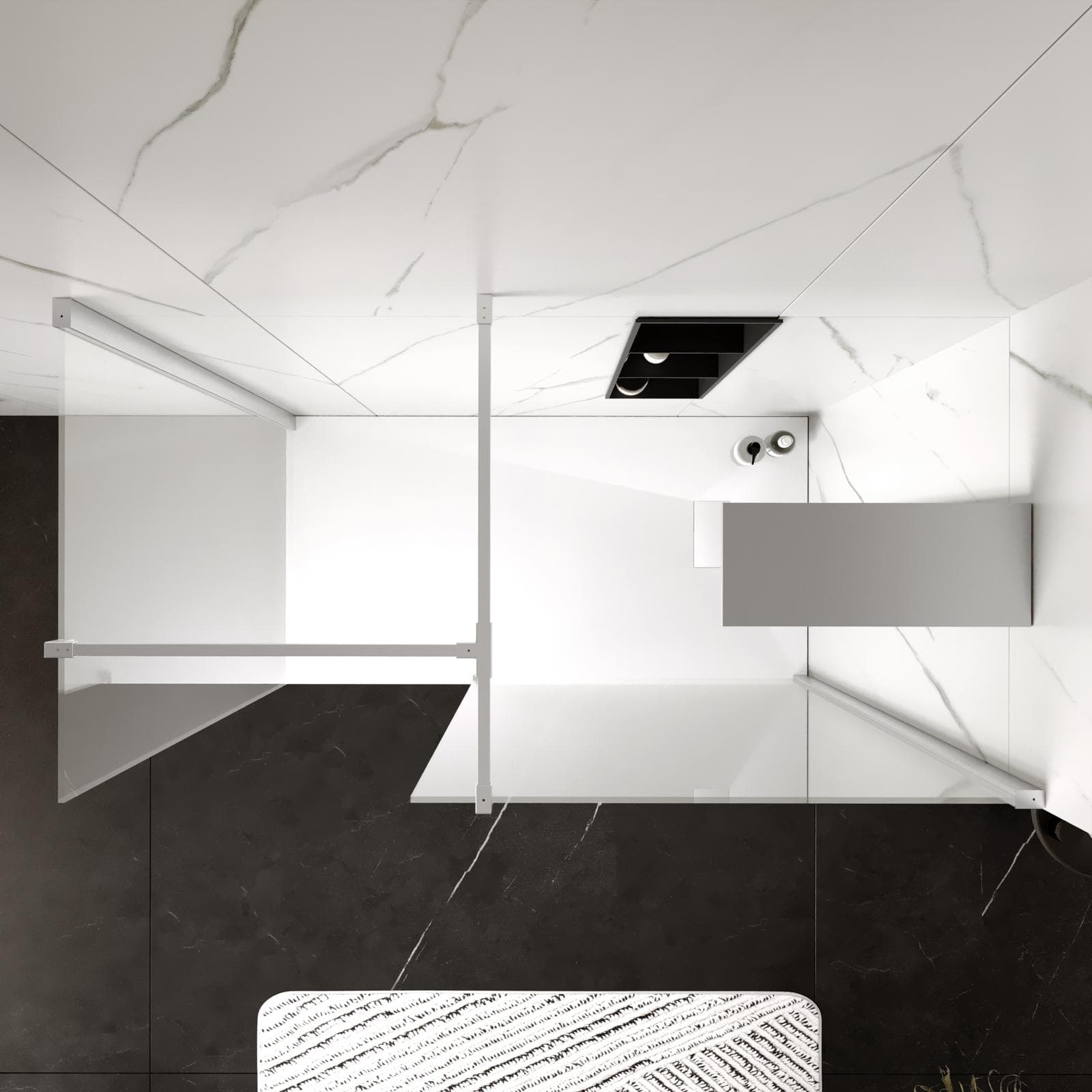 Box doccia walk-in 70x110 con vetro anticalcare trasparente e profilo cromo 200h - Keep