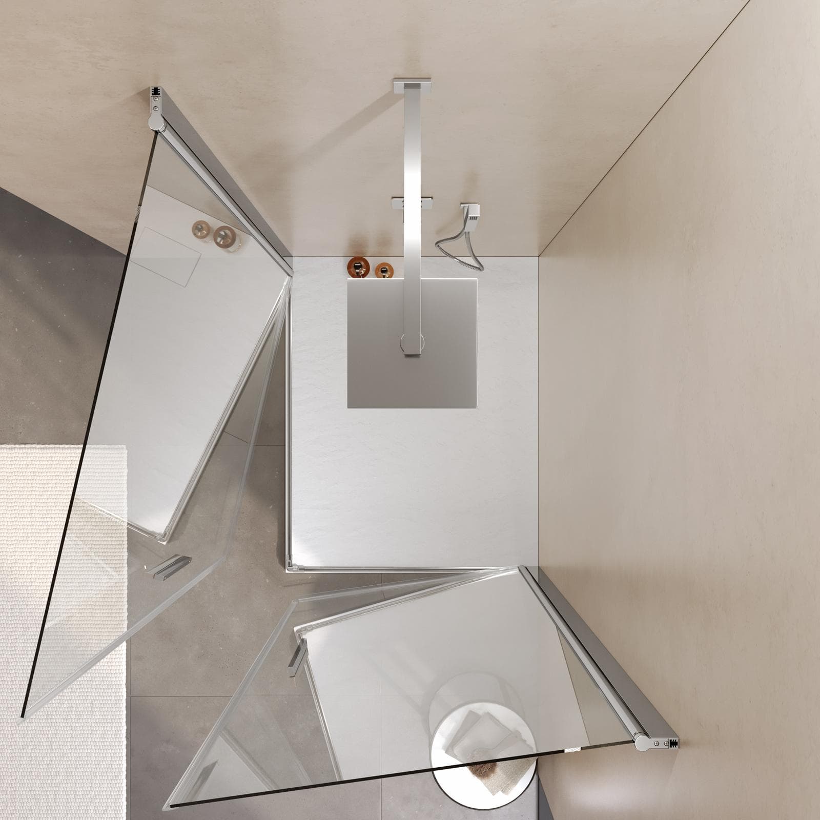 Box doccia 80x100 cm doppio battente con vetro temperato trasparente e profilo cromo 195h - Nilo