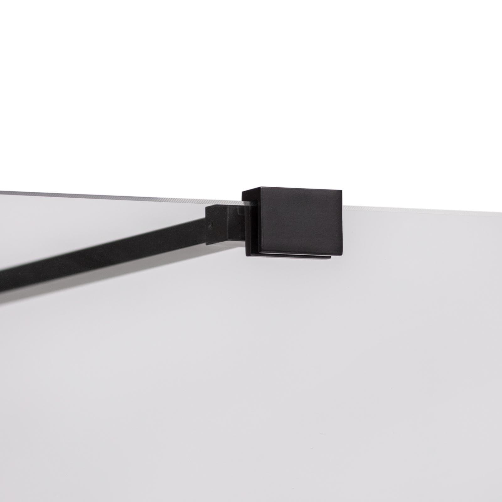 Braccio supporto con snodo 100 cm in acciaio per box doccia con vetro fino a 10 mm nero opaco