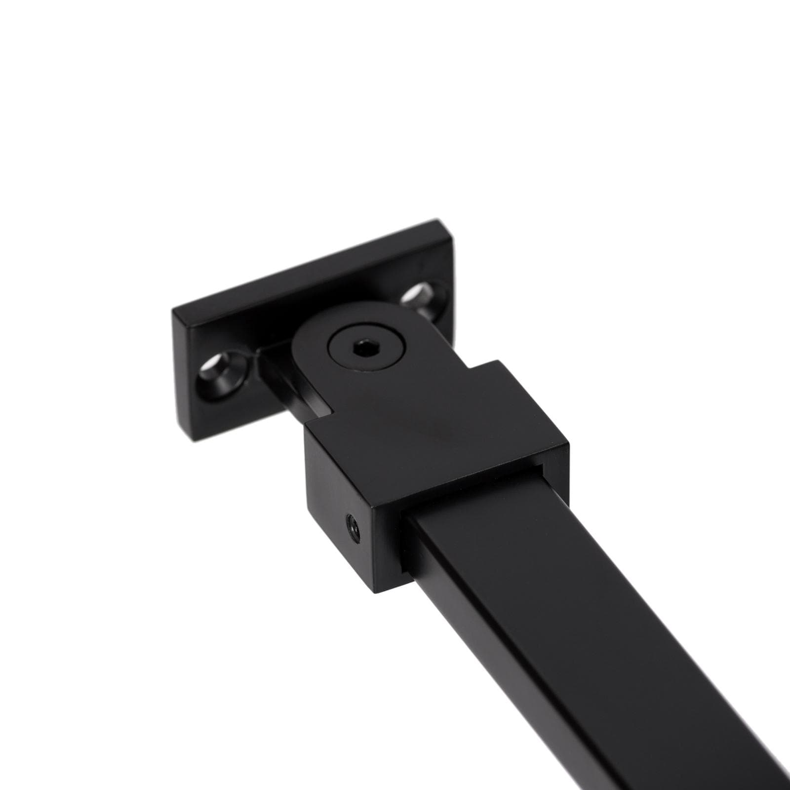 Braccio supporto con snodo 100 cm in acciaio per box doccia con vetro fino a 10 mm nero opaco