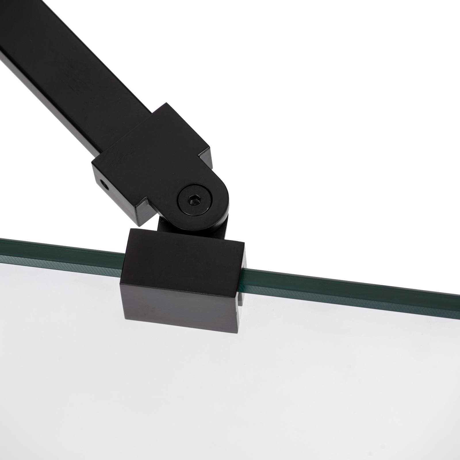 Braccio supporto con snodo 100 cm in acciaio per box doccia con vetro fino a 10 mm nero opaco