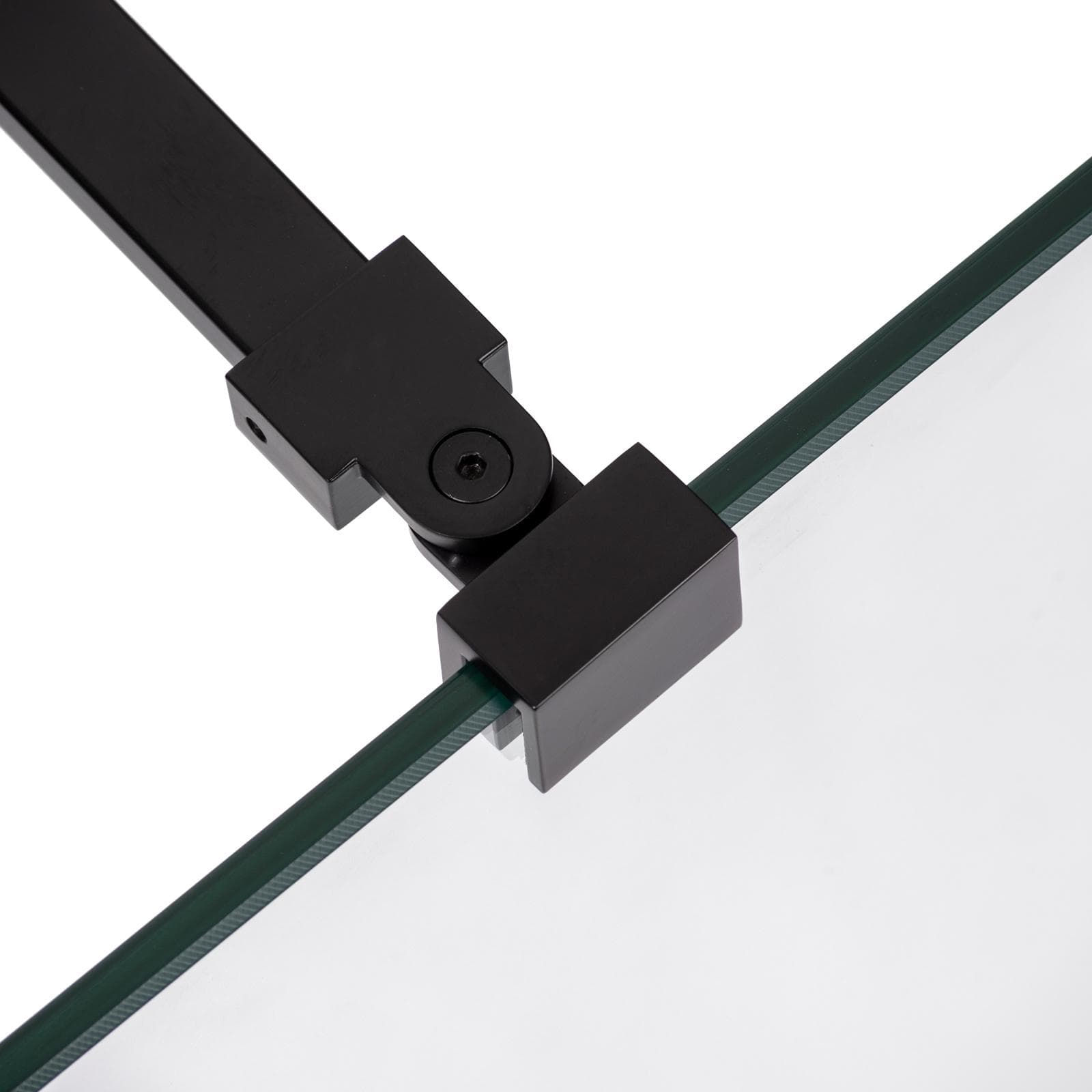 Braccio supporto con snodo 100 cm in acciaio per box doccia con vetro fino a 10 mm nero opaco