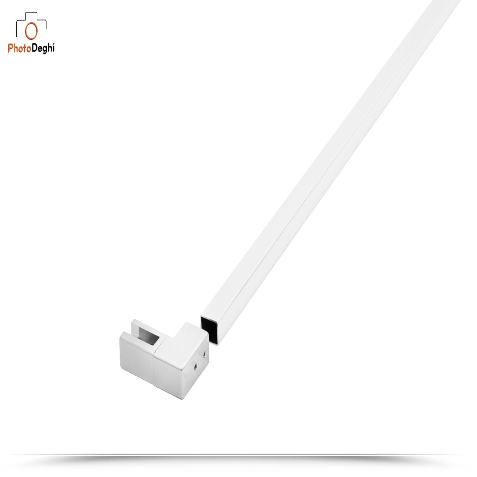 Braccio walk-in cm 120 acciaio cromato sezione quadrata riducibile