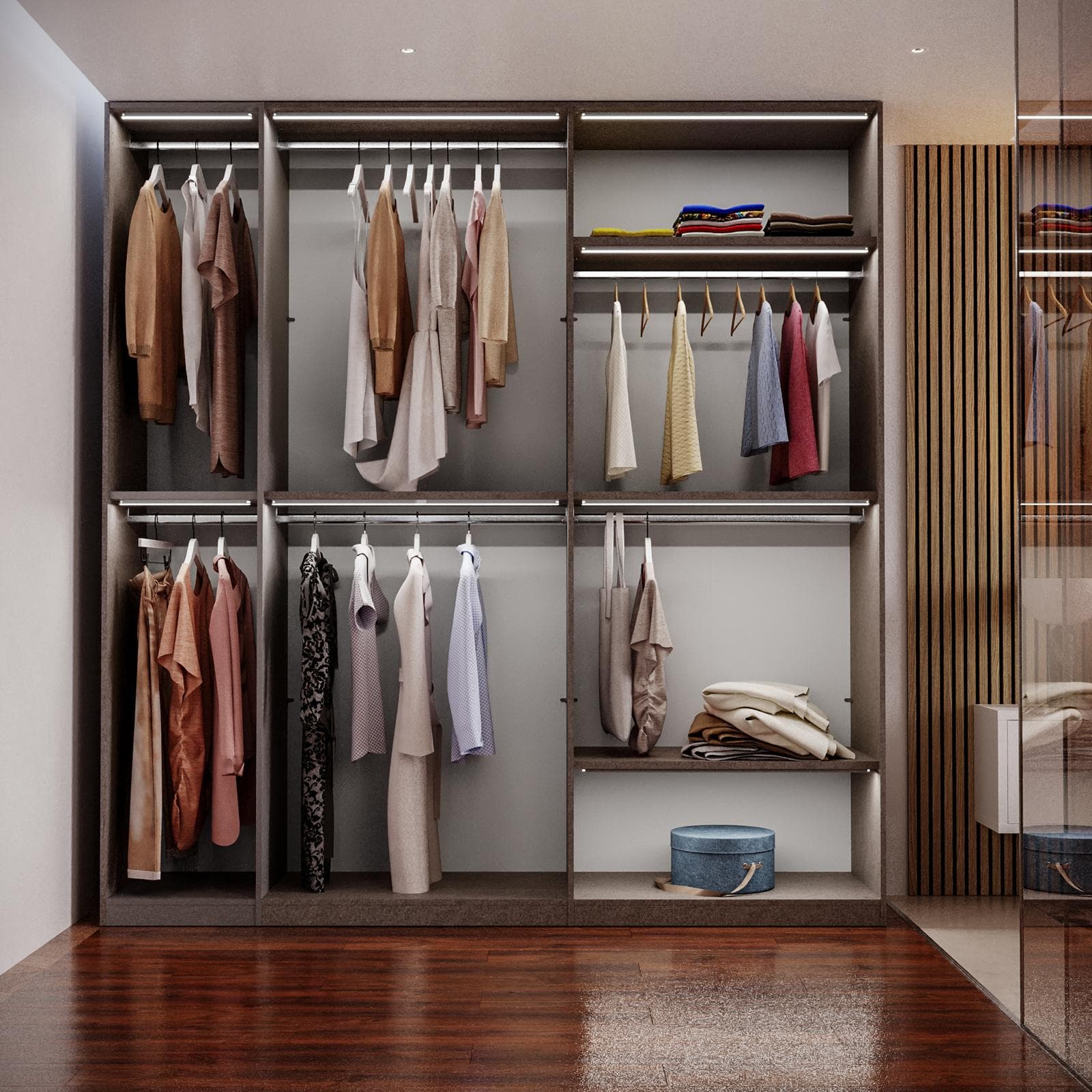 Cabina armadio accessoriata 228x240h cm bronzo - Carrie
