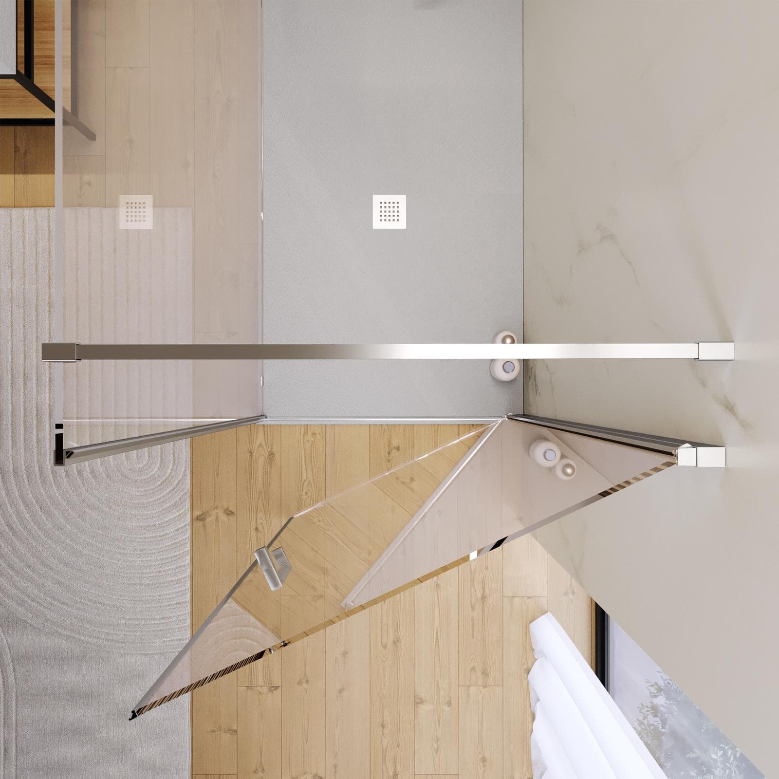 Box doccia 150X90 cm battente con vetro anticalcare trasparente e profilo cromo 200h - Artego