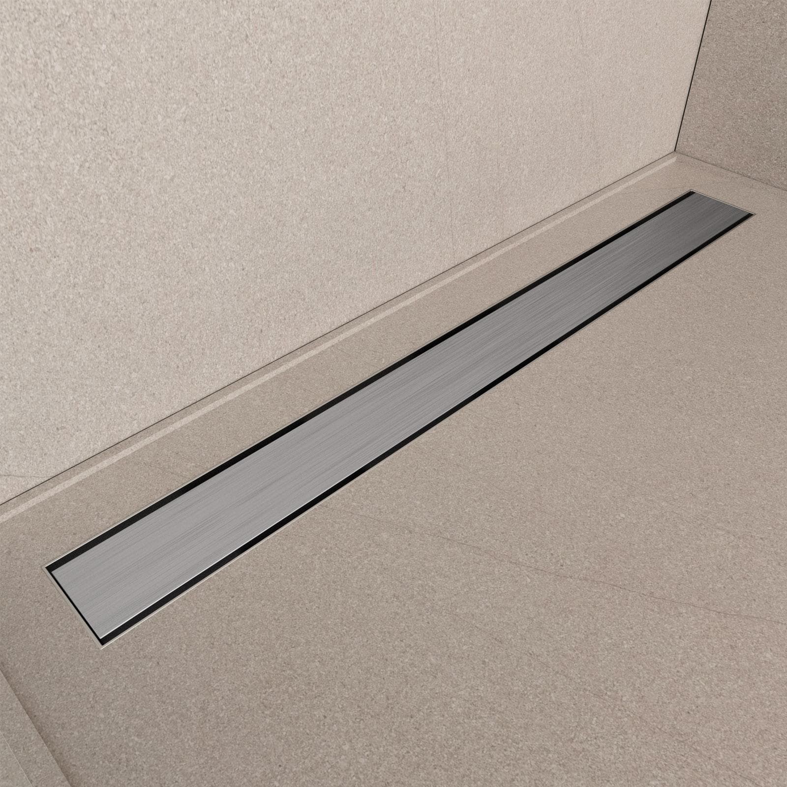 Canalina di scarico doccia rettangolare 80 cm in acciaio INOX spazzolato