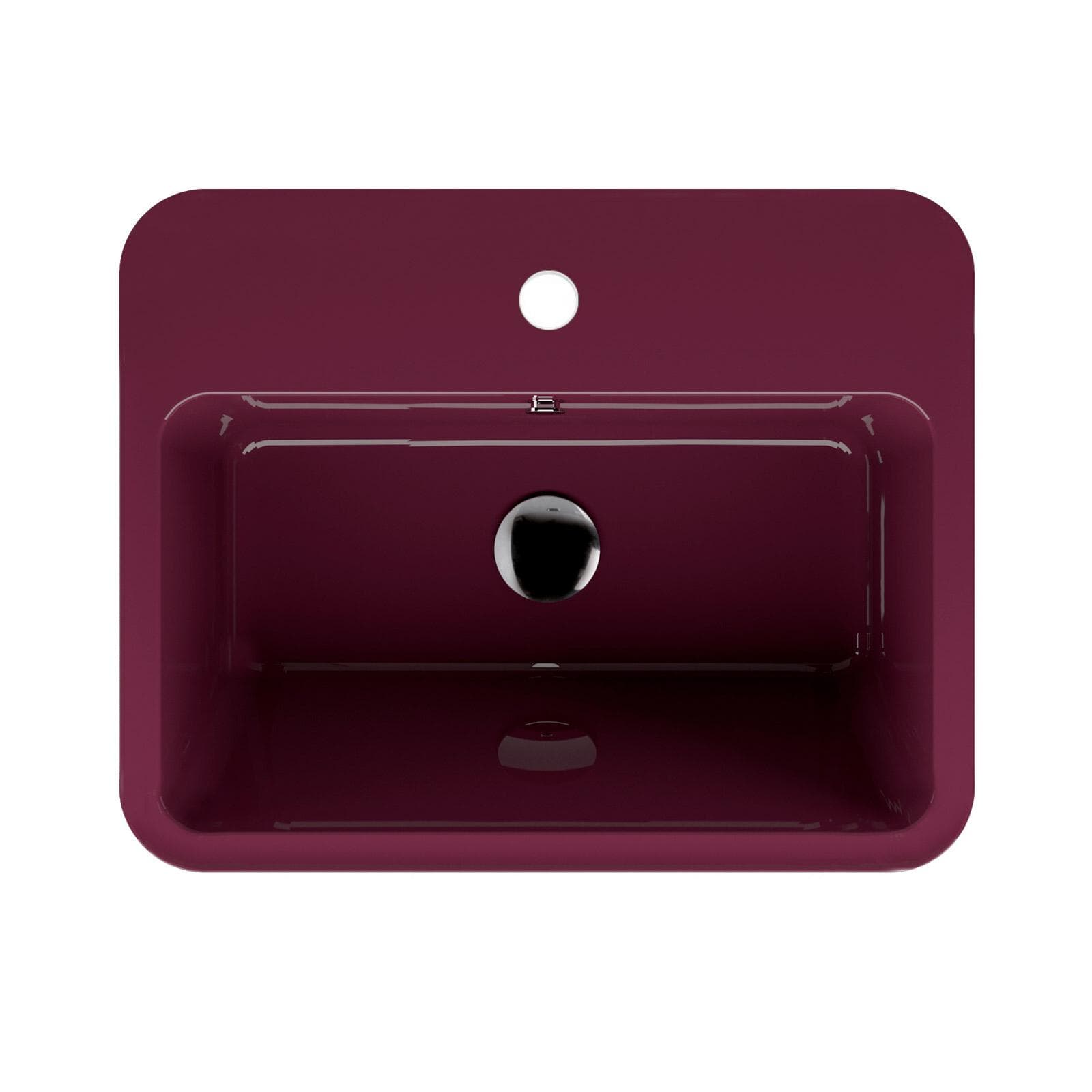 Capiente lavabo in ceramica monoforo Wynn di Colavene 50x40x25 cm vinaccia