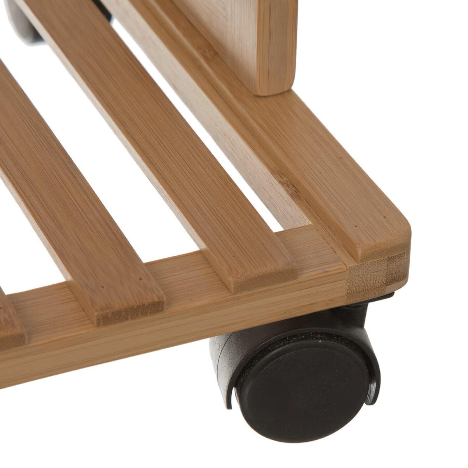 Carrello da cucina 88h cm in legno bianco e naturale con freni e 4 ripiani - Bilbao