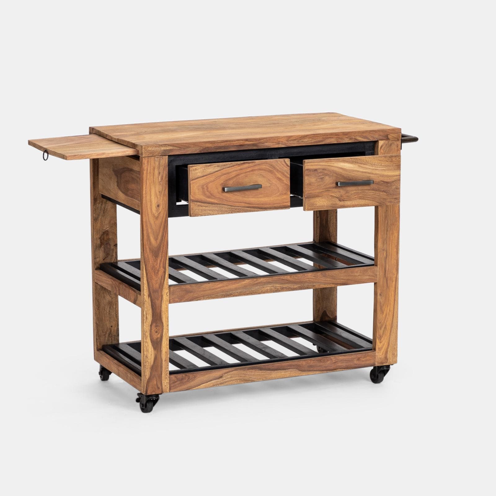 Carrello portabottiglie in legno - Freia Acacia