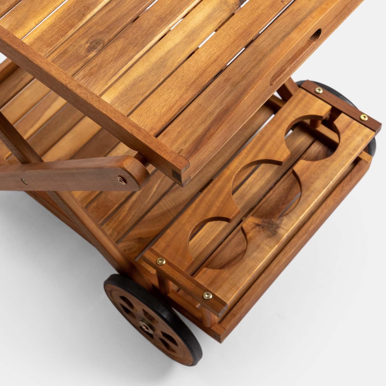 Carrello portavivande in legno di acacia - Paja