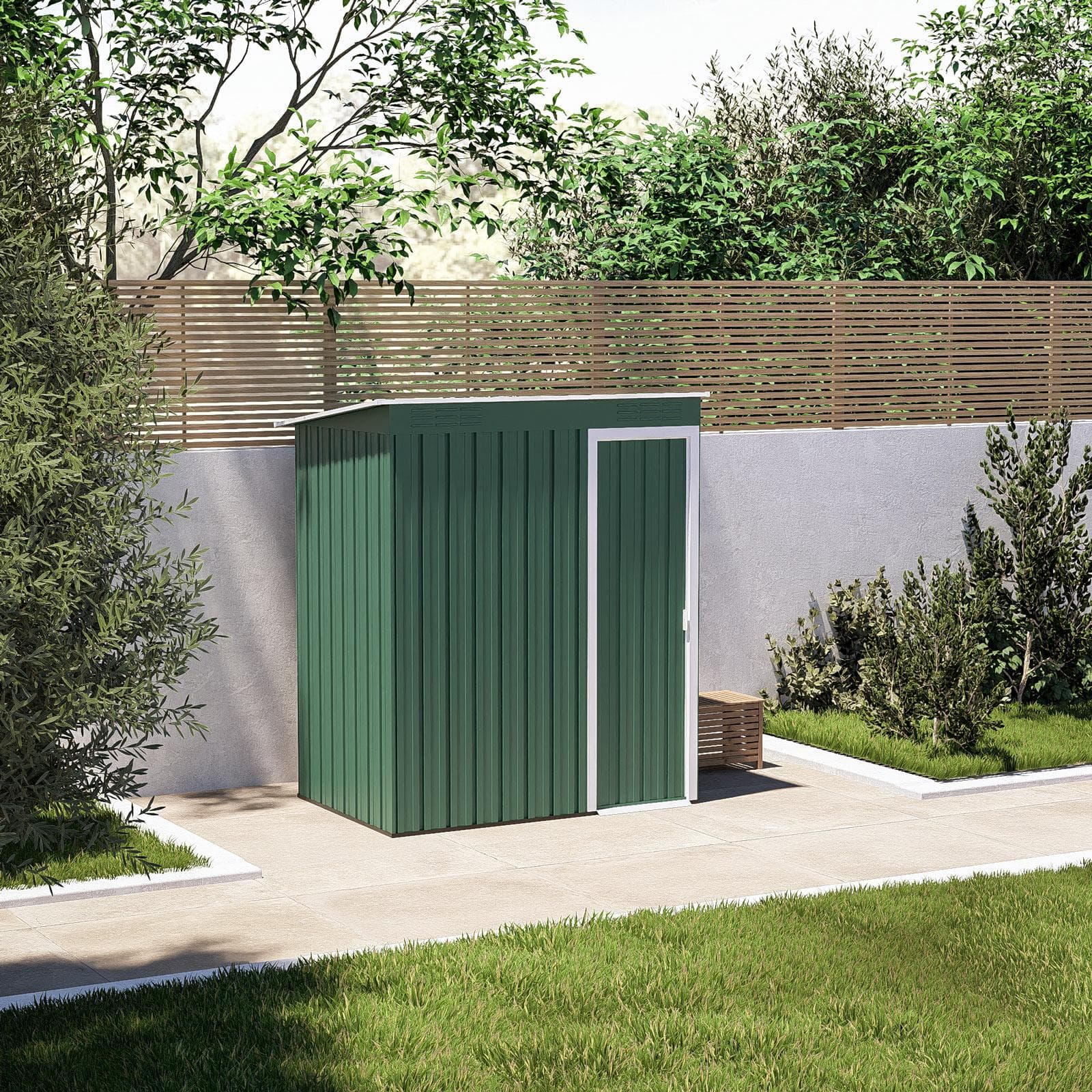 Casetta ricovero attrezzi da giardino 150x90x180h cm in acciaio verde - Bleir