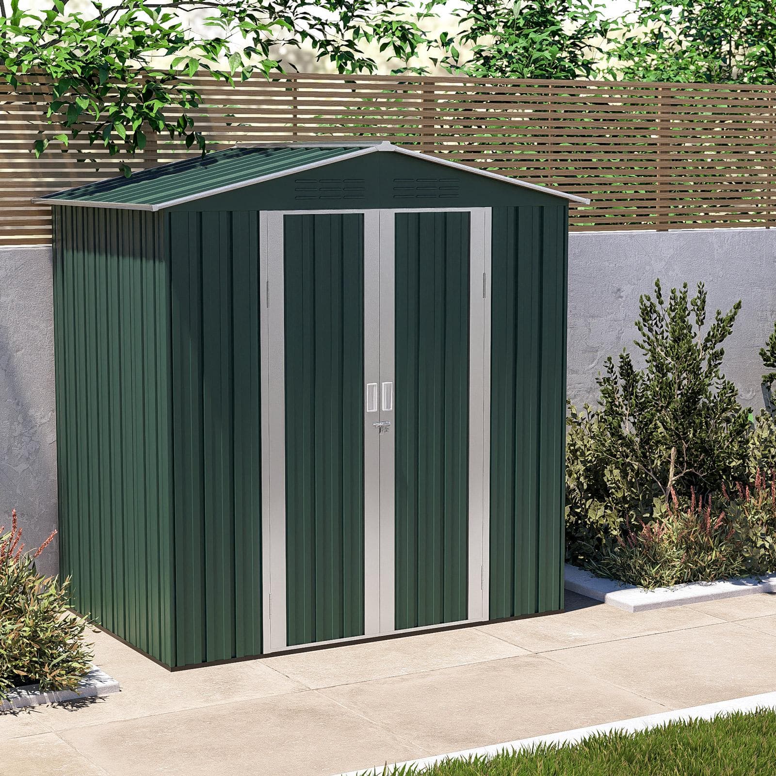 Casetta ricovero attrezzi da giardino 180x120x196h cm in acciaio verde - Bleir