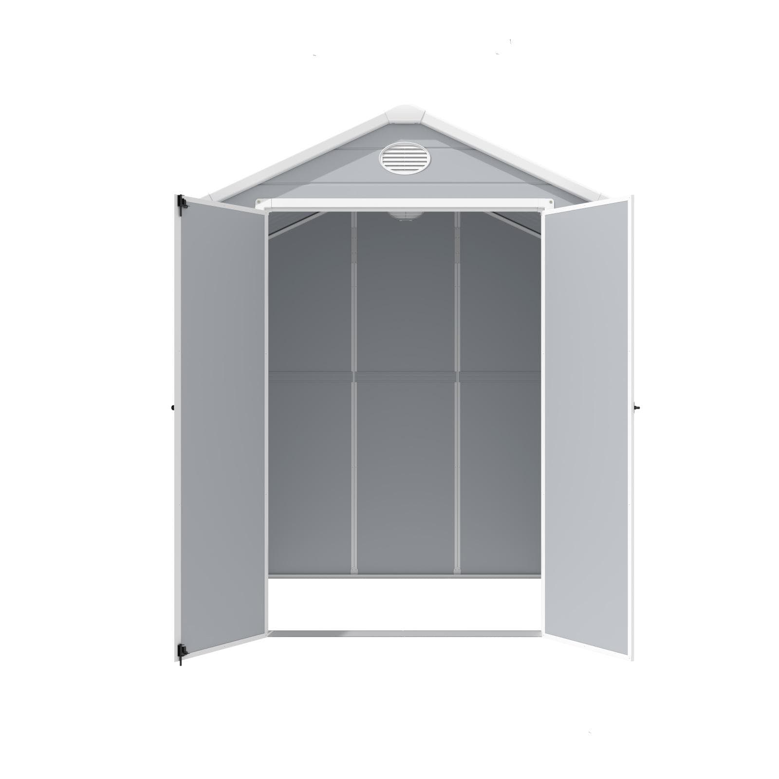 Casetta ricovero attrezzi da giardino 190x192x226h cm in polipropilene grigio - Florella