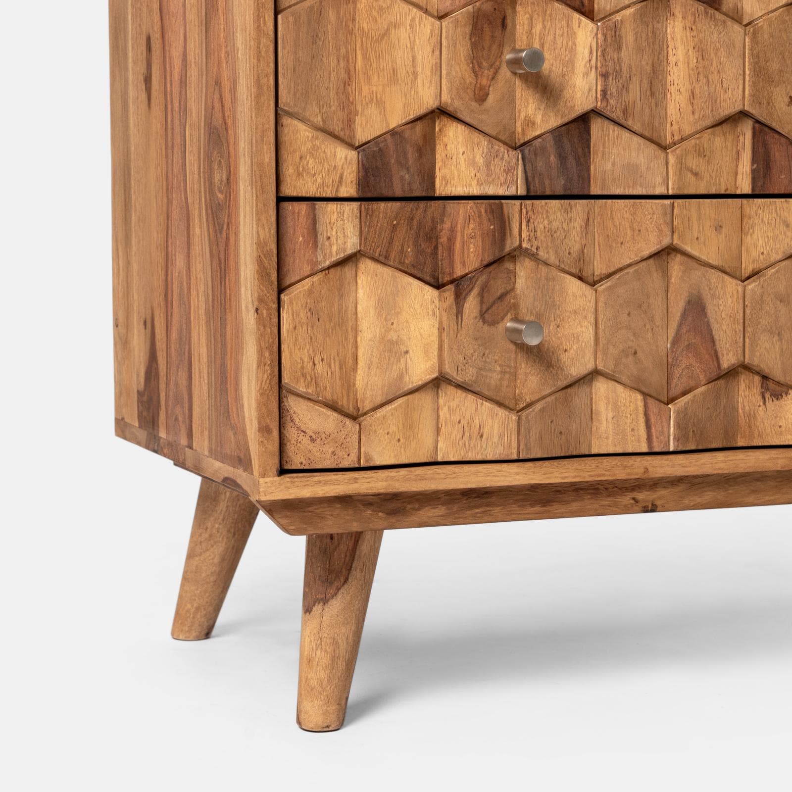 Cassettiera 88x77h cm in legno con 3 cassetti - Freia Sheesham