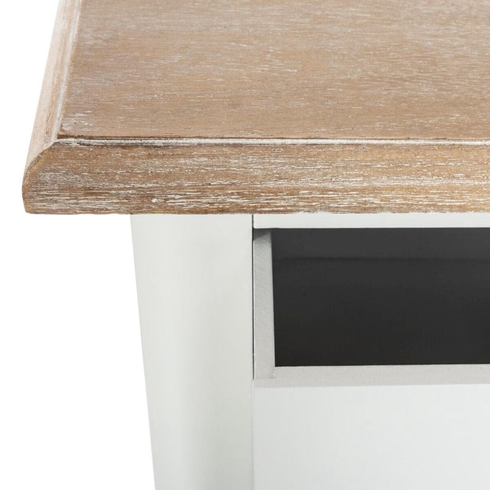 Cassettiera 45x113h cm in legno bianco e naturale con 5 cassetti - Nayeli