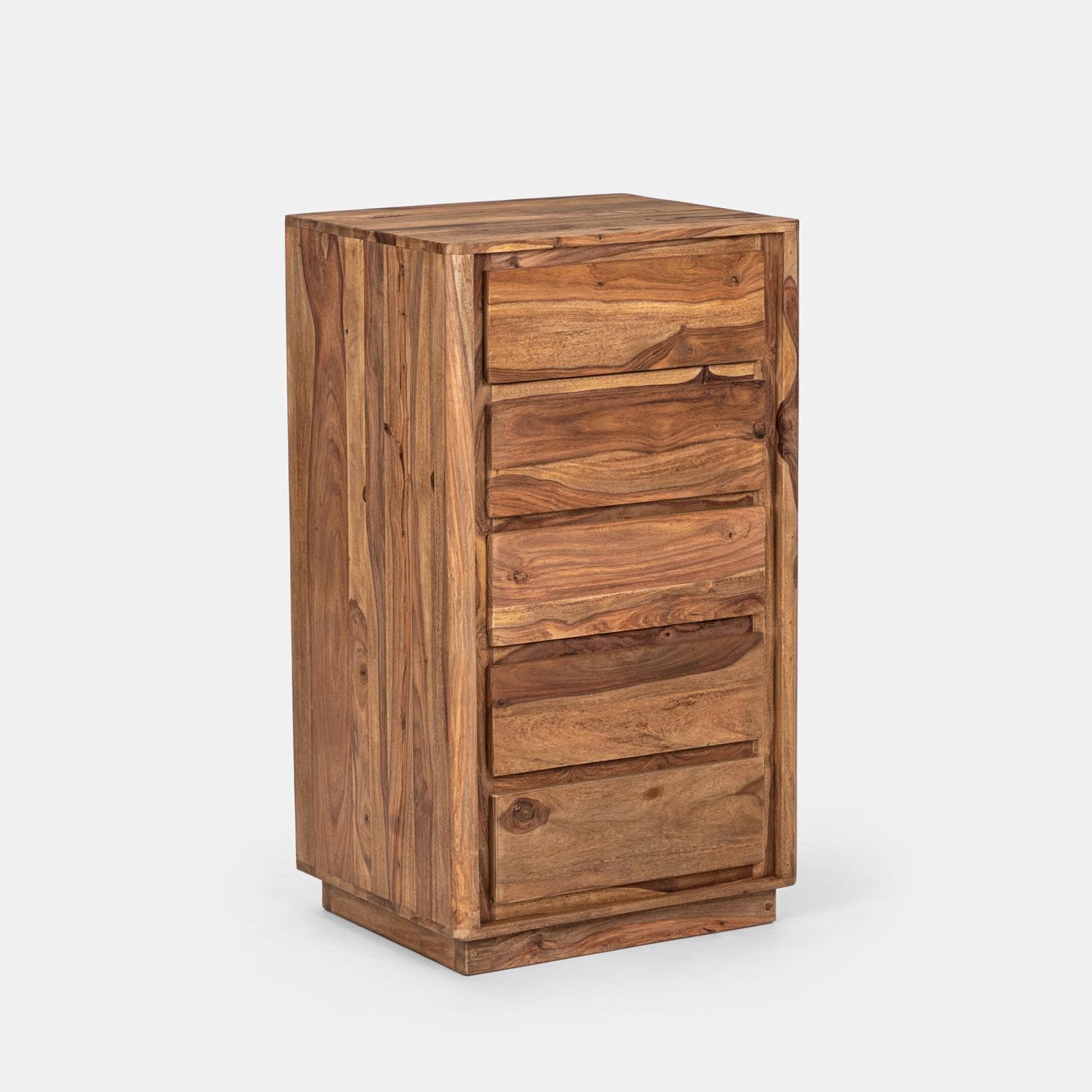 Cassettiera 55x98h cm in legno con 5 cassetti - Freia Sheesham