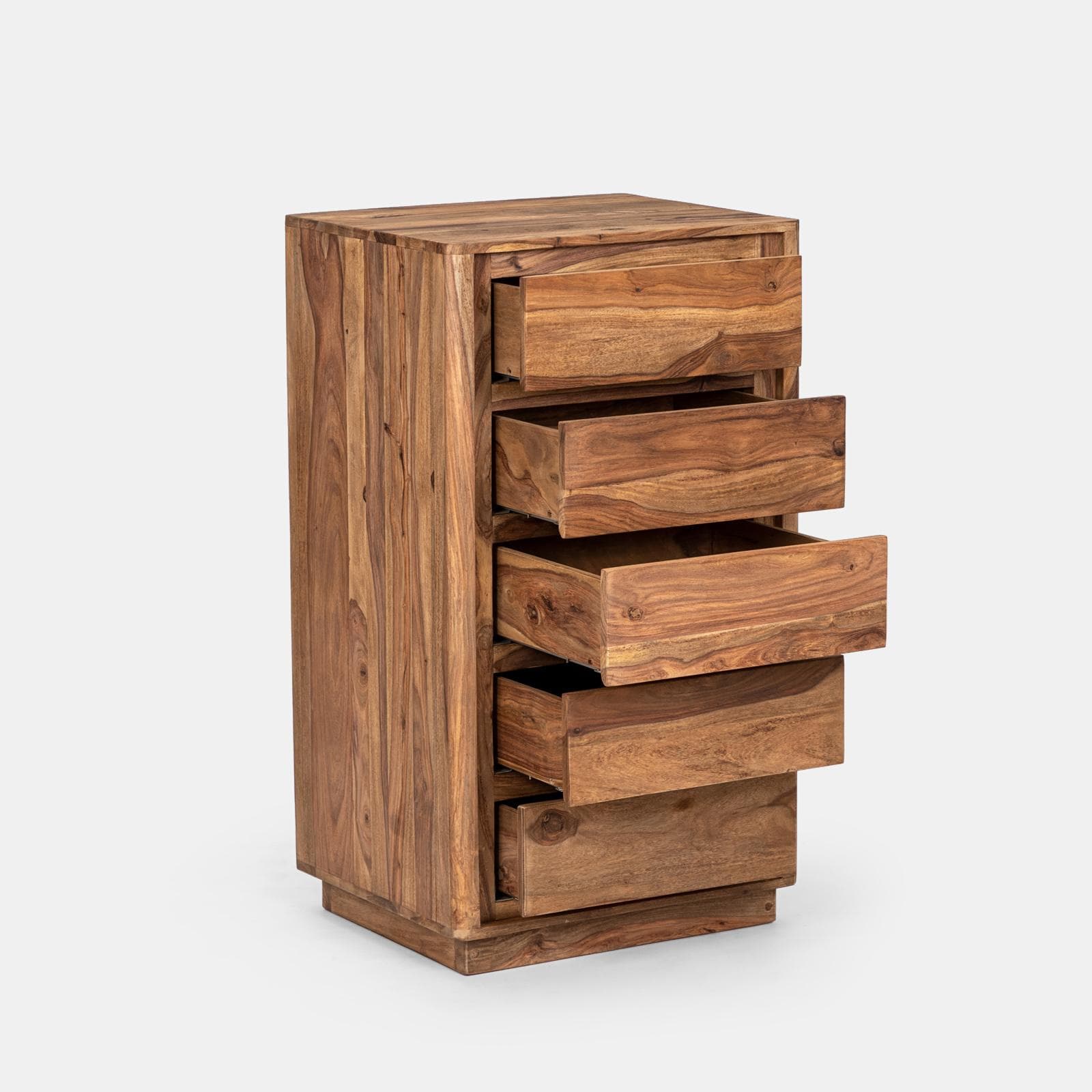 Cassettiera 55x98h cm in legno con 5 cassetti - Freia Sheesham
