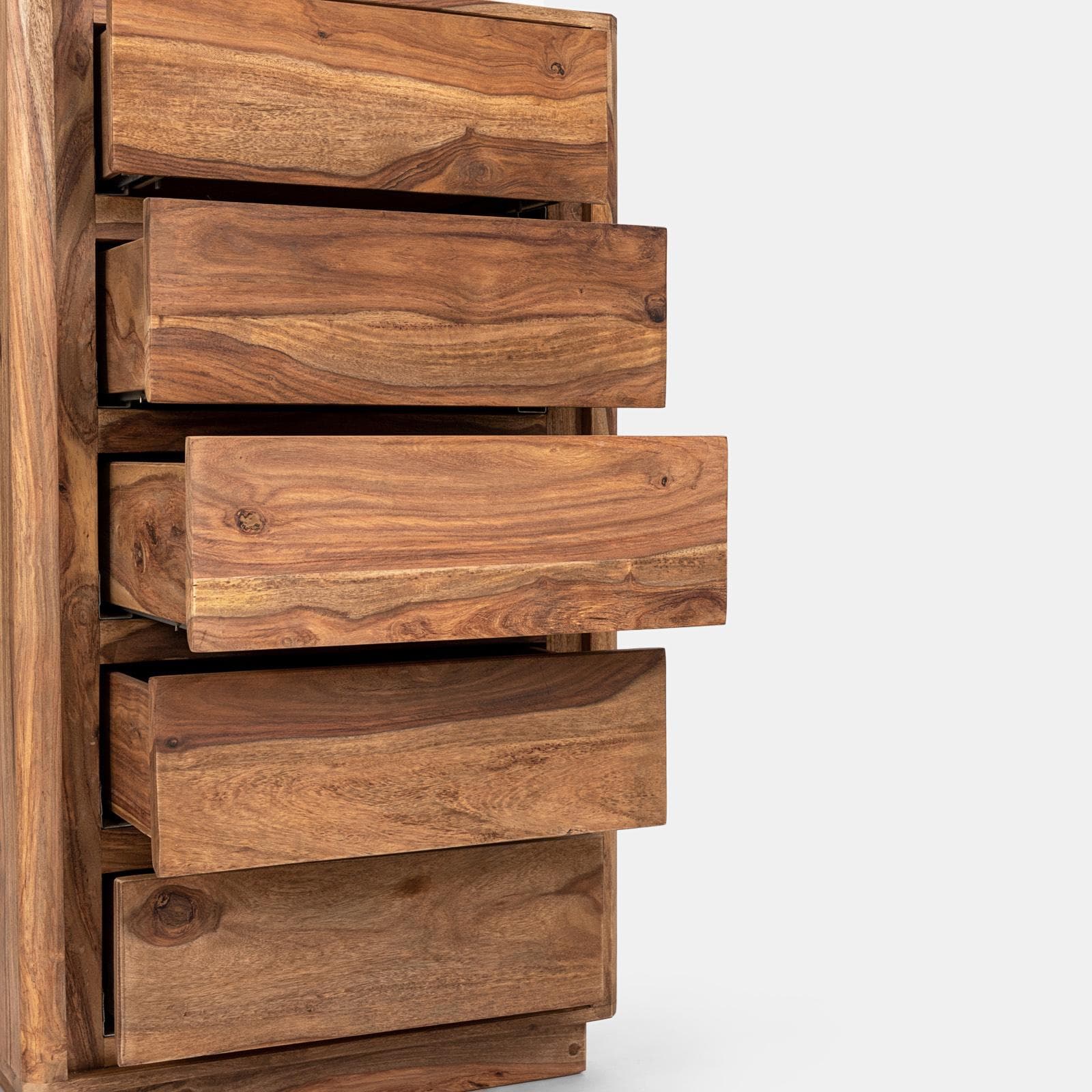 Cassettiera 55x98h cm in legno con 5 cassetti - Freia Sheesham