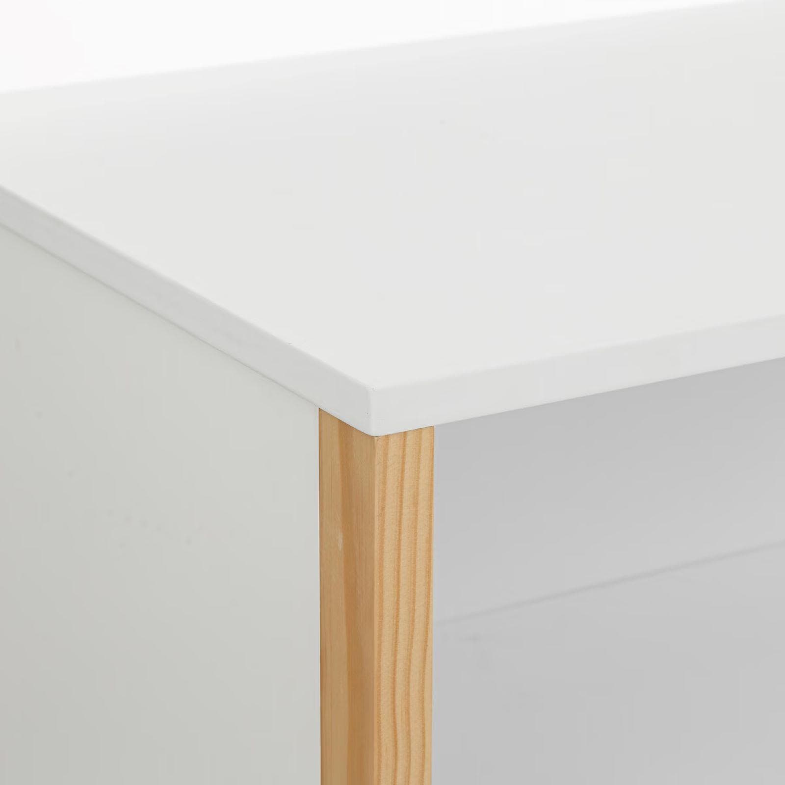 Cassettiera 85x80h cm in legno bianco e naturale con 2 cassetti - Sissy Kids
