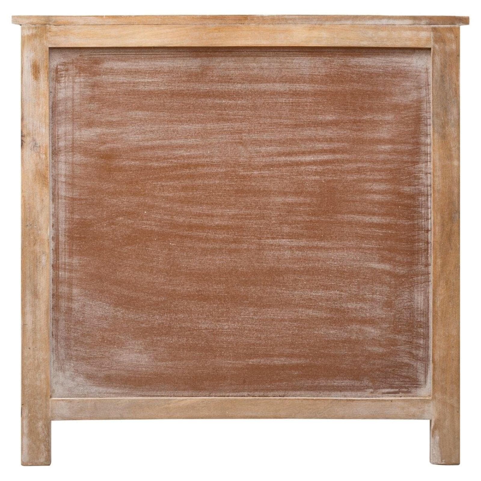 Cassettiera 85x85h cm in legno di mango con 3 cassetti intagliati a mano - Sintra