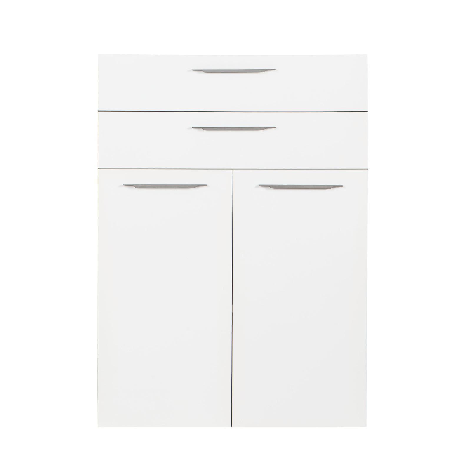 Mobile multiuso 80x112h cm bianco lucido con 2 ante e 2 cassetti - Homely office