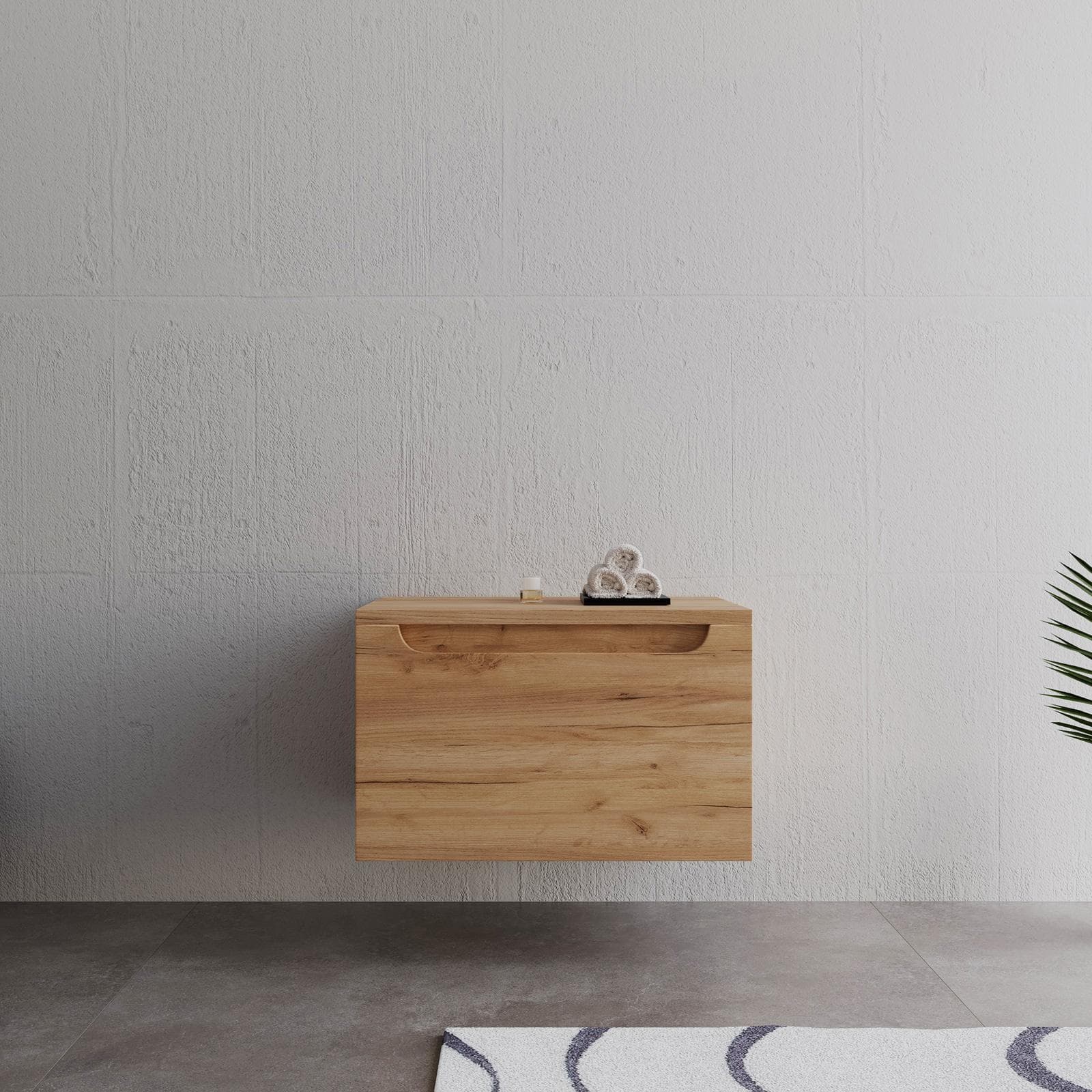 Cassettone sospeso 60 cm con top rovere gold - Sleek