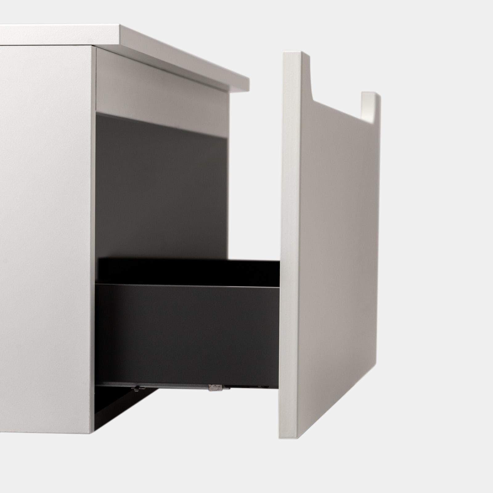 Cassettone sospeso 80 cm con top bianco opaco - Sleek