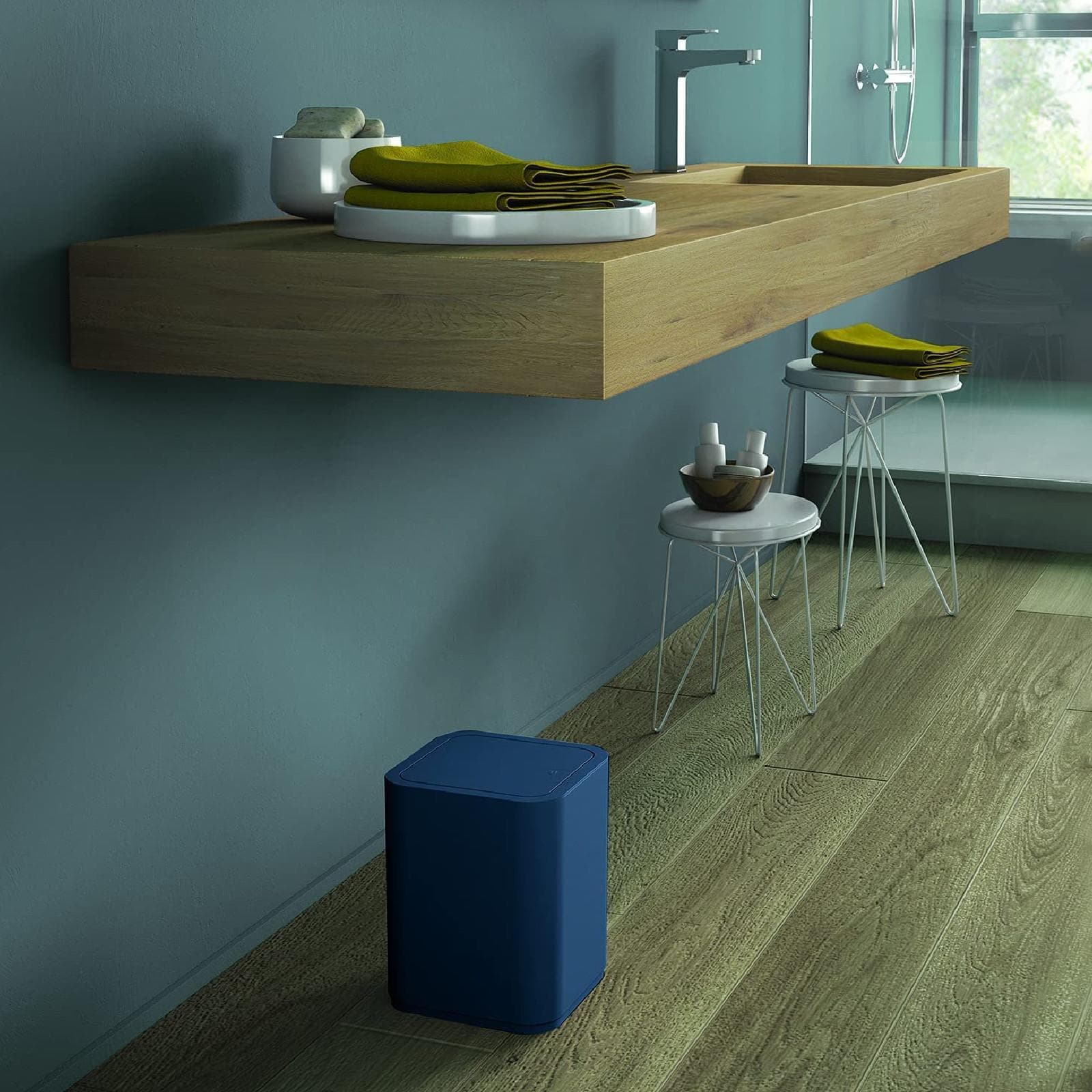 Cestino portarifiuti blu petrolio 8 litri - Seventy di Gedy