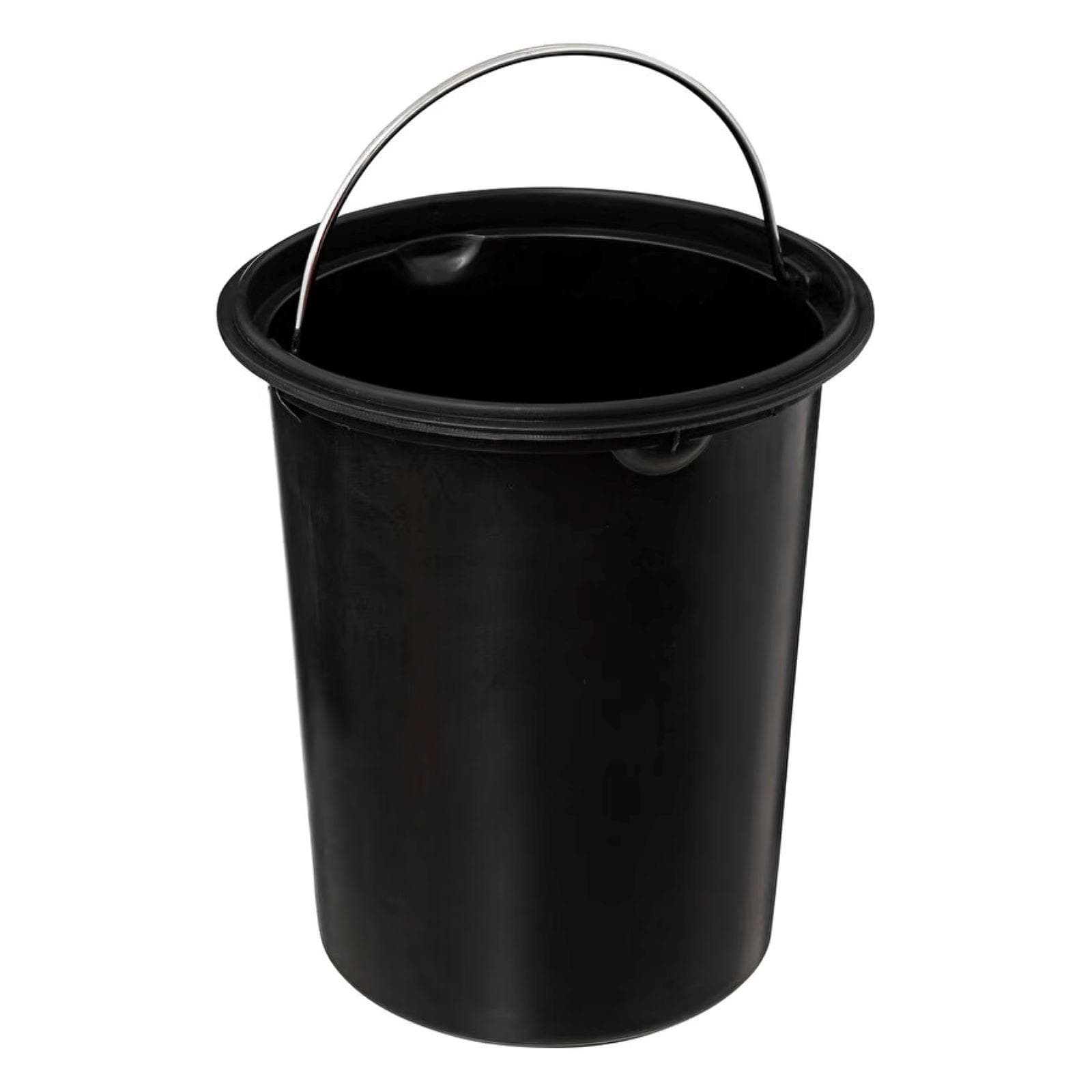 Cestino portarifiuti 3 litri in metallo nero e bianco coperchio in bambù con soft close - Carol