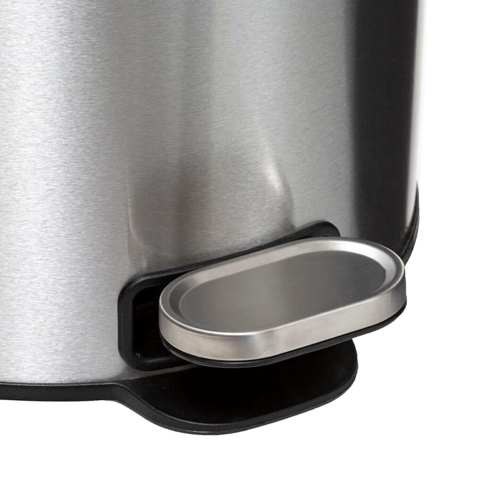 Pattumiera 30 litri rotonda in acciaio inox cromo con coperchio e pedale - Thalor