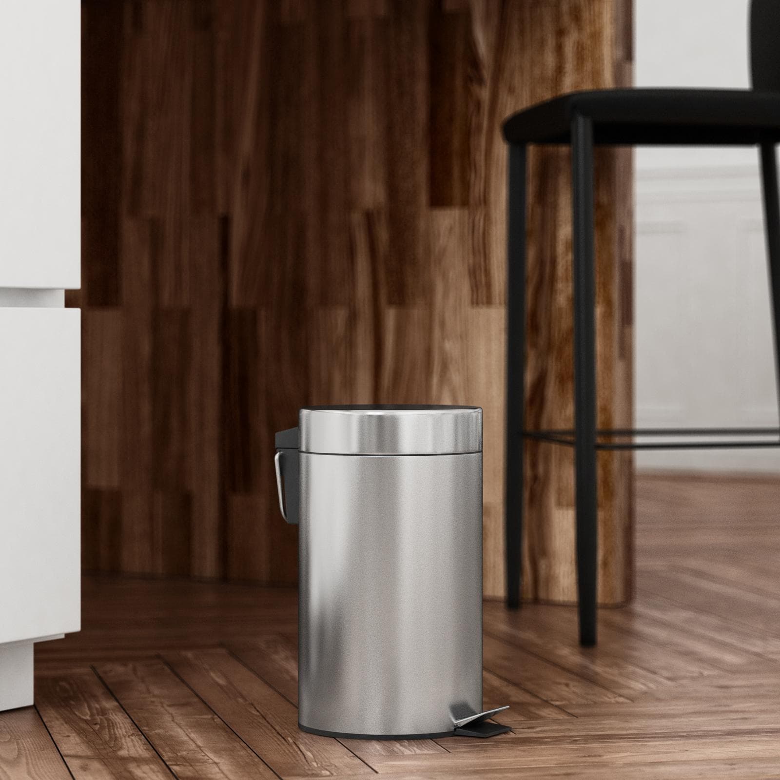 Cestino portarifiuti con pedale 3 litri in acciaio inox cromo - Seele
