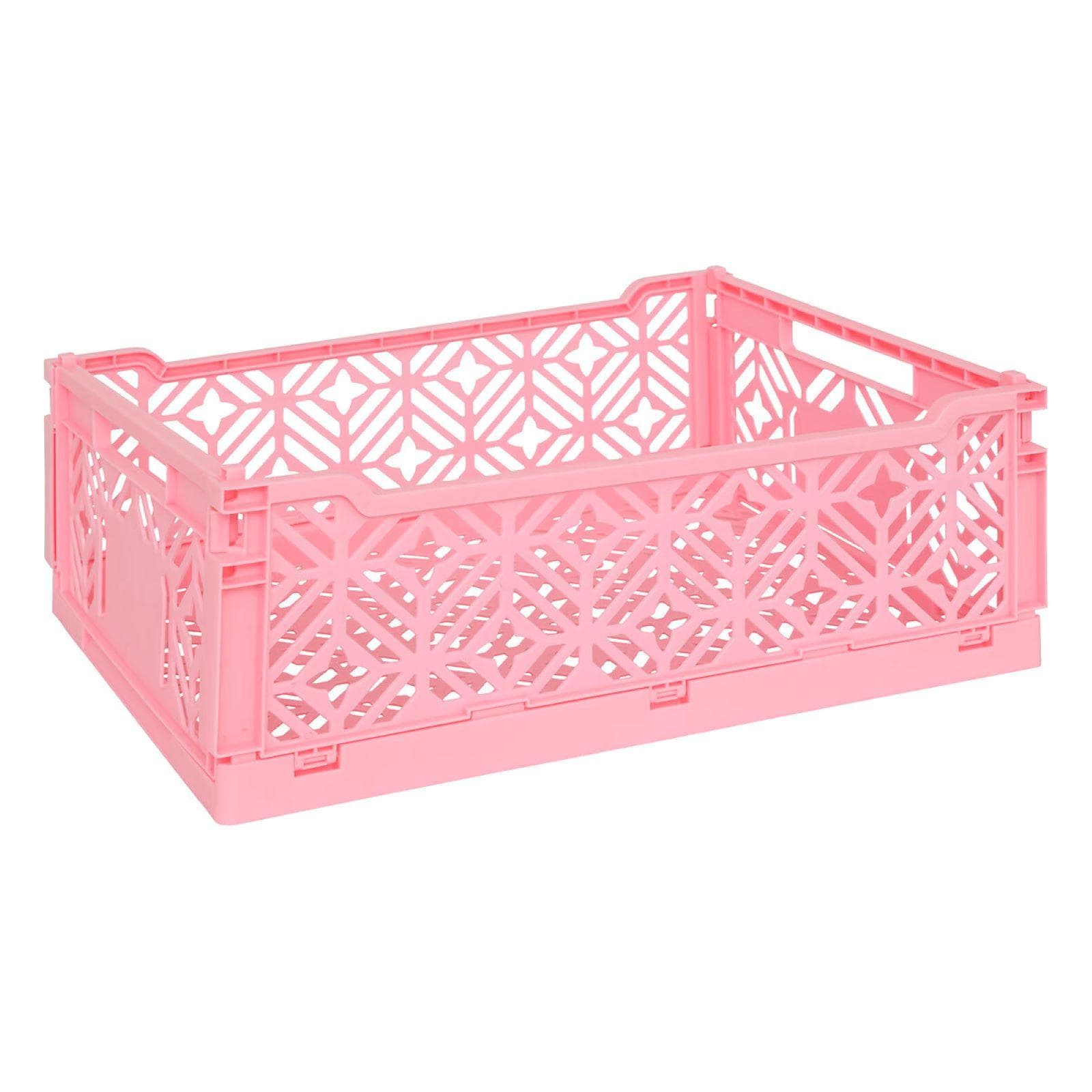 Cesto contenitore 40x15h cm pieghevole in polipropilene rosa - Kids