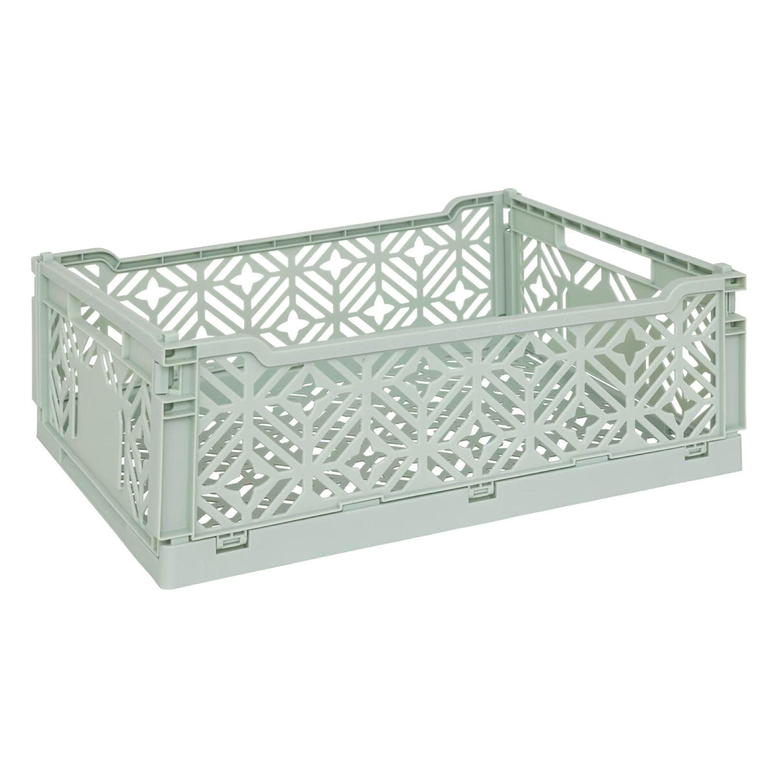 Cesto contenitore 40x15h cm pieghevole in polipropilene verde - Kids