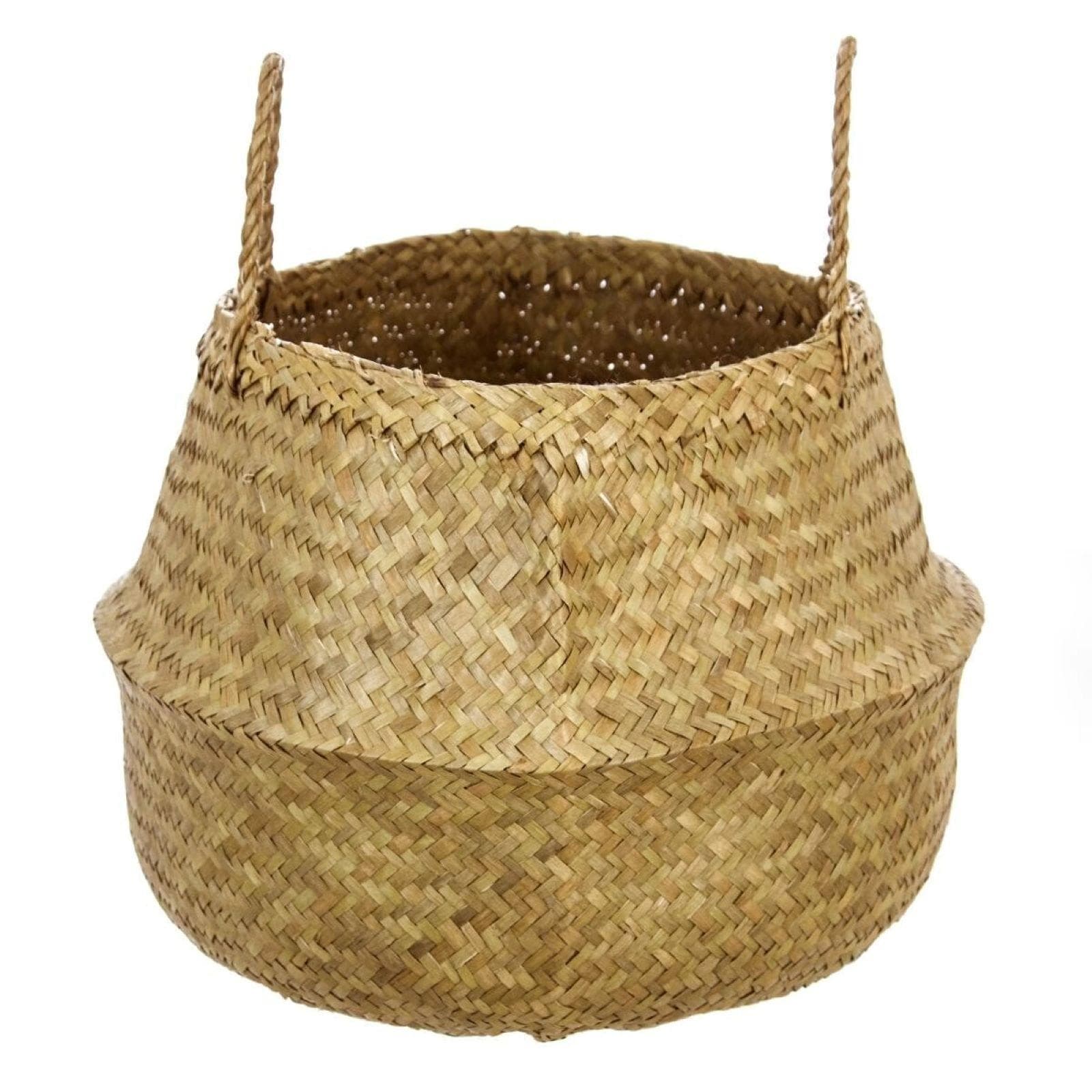 Cesto contenitore rotondo 44 cm intrecciato in vimini naturale