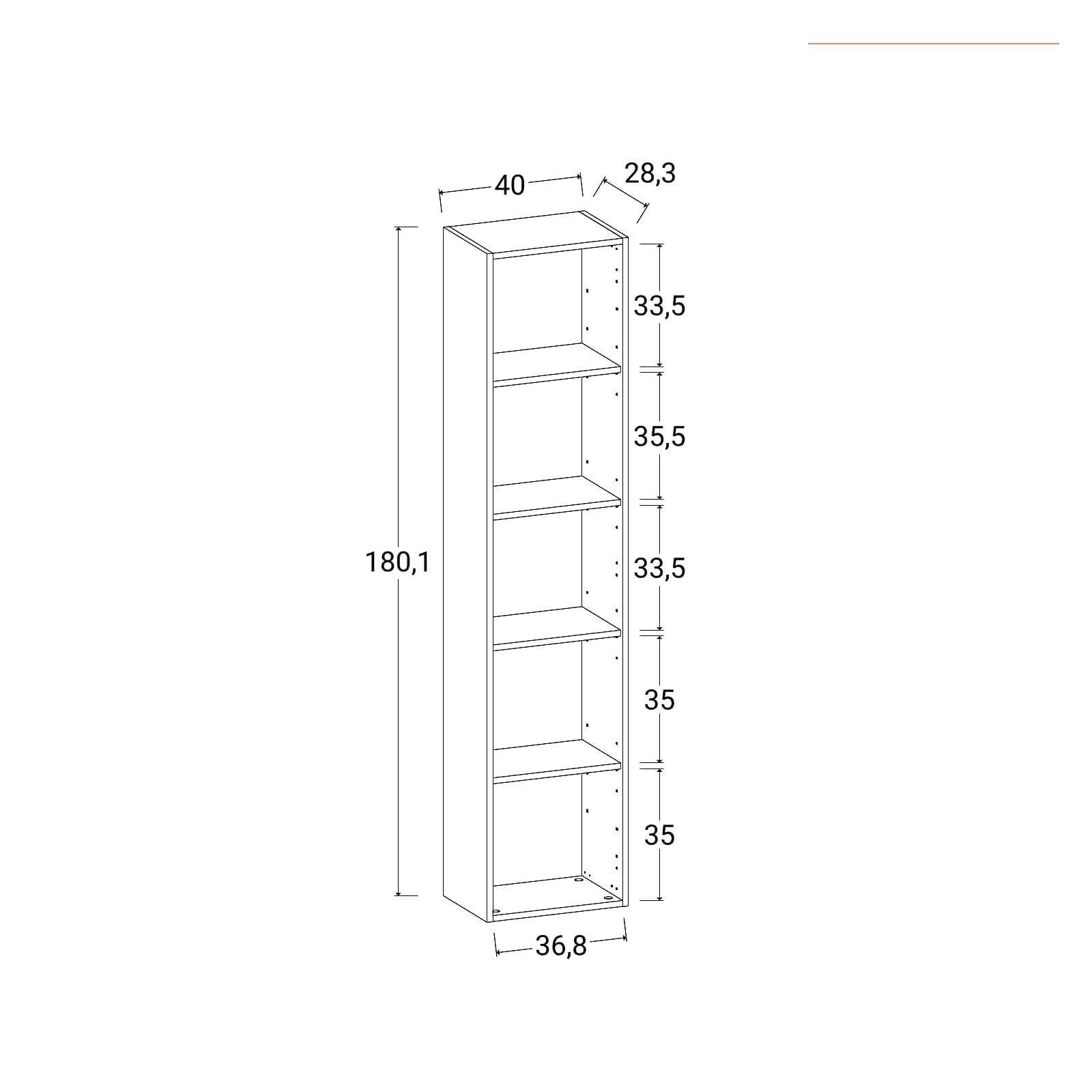 Colonna a giorno 40x180h sospesa e a terra antracite opaco - Kayros