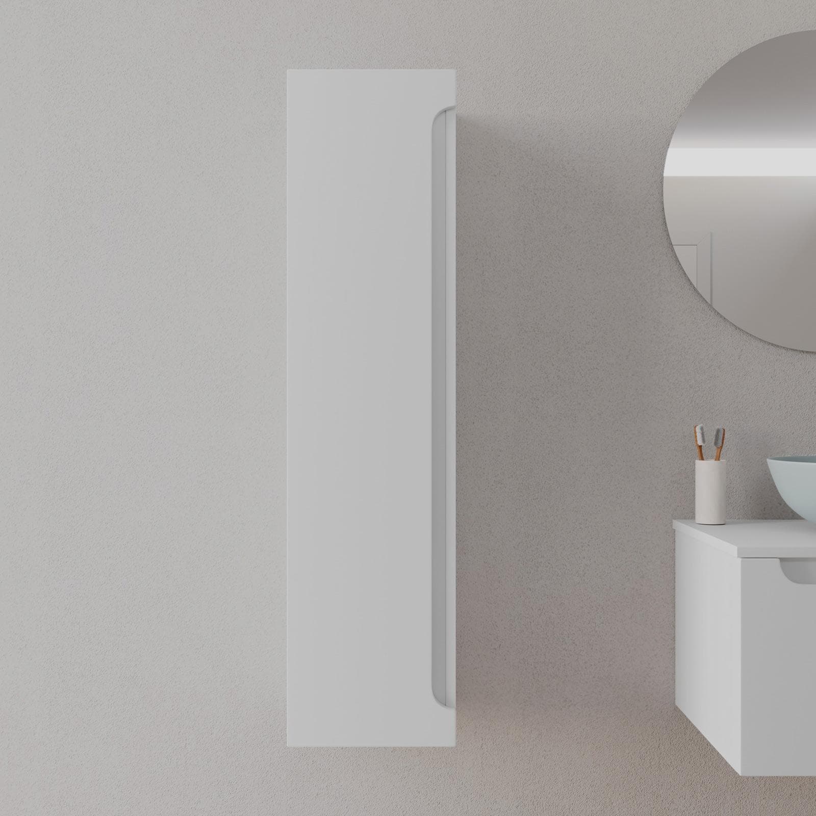 Colonna bagno sospesa 30x120 h cm con anta reversibile bianco opaco - Sleek