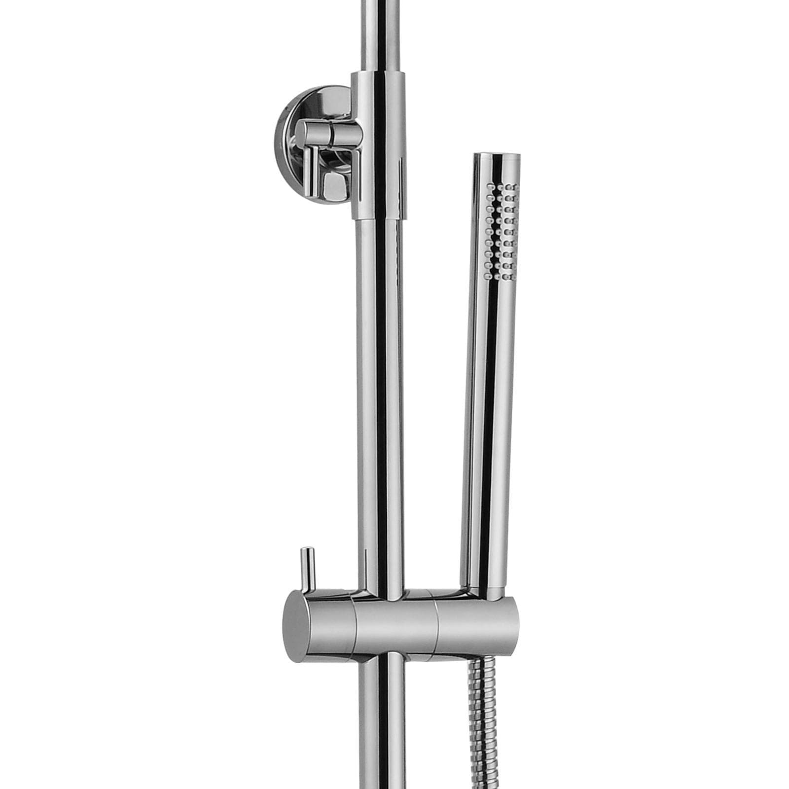 Sistema doccia da parete con soffione doccino slim e miscelatore a 2 uscite cromato - Cartesio