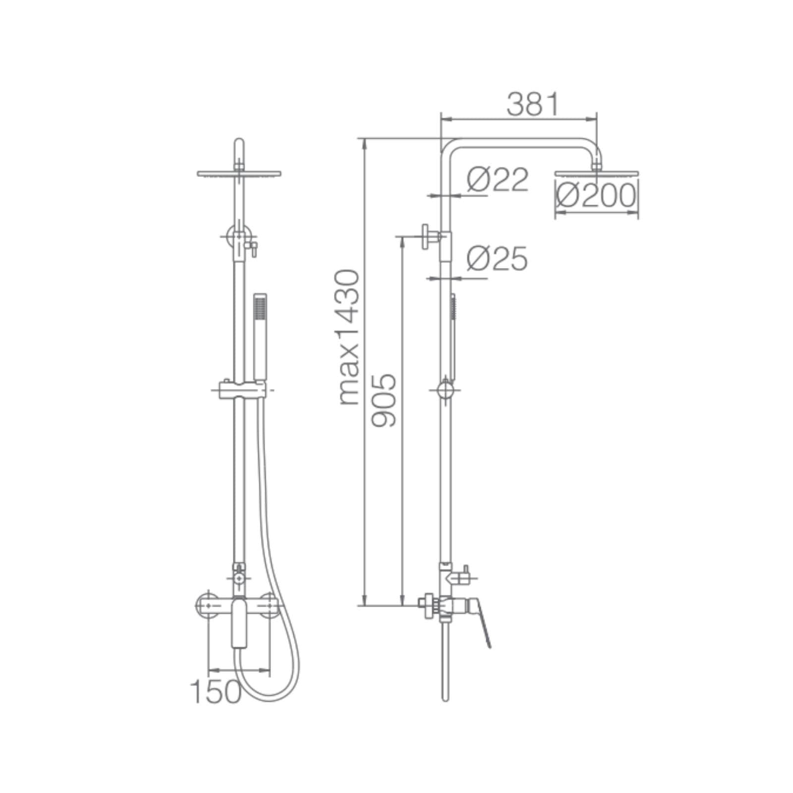 Colonna doccia 133 h cm in acciaio inox bianco opaco - Habu