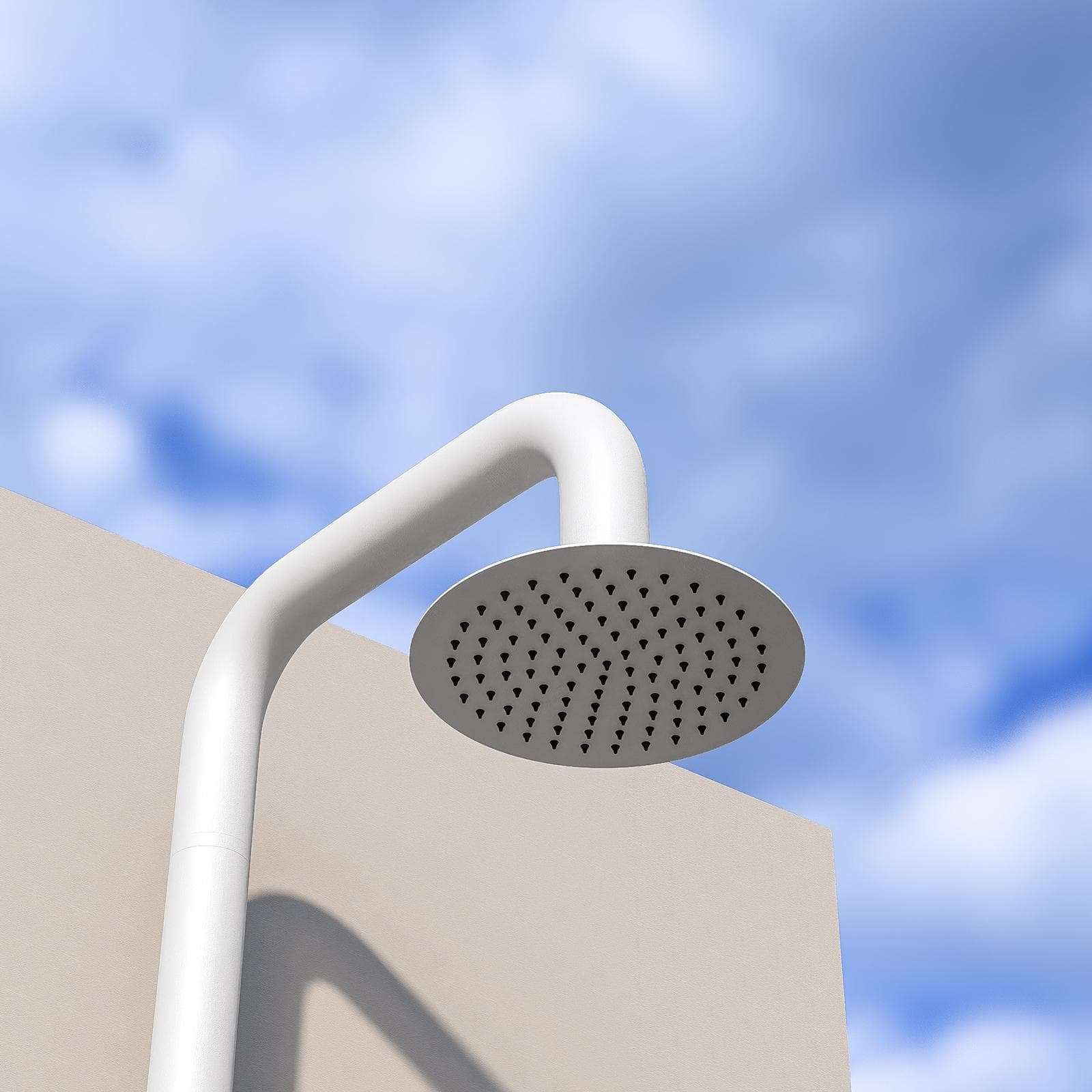 Colonna doccia da esterno 222h cm con soffione e doccino in acciaio inox 304 bianco opaco - Kokorito