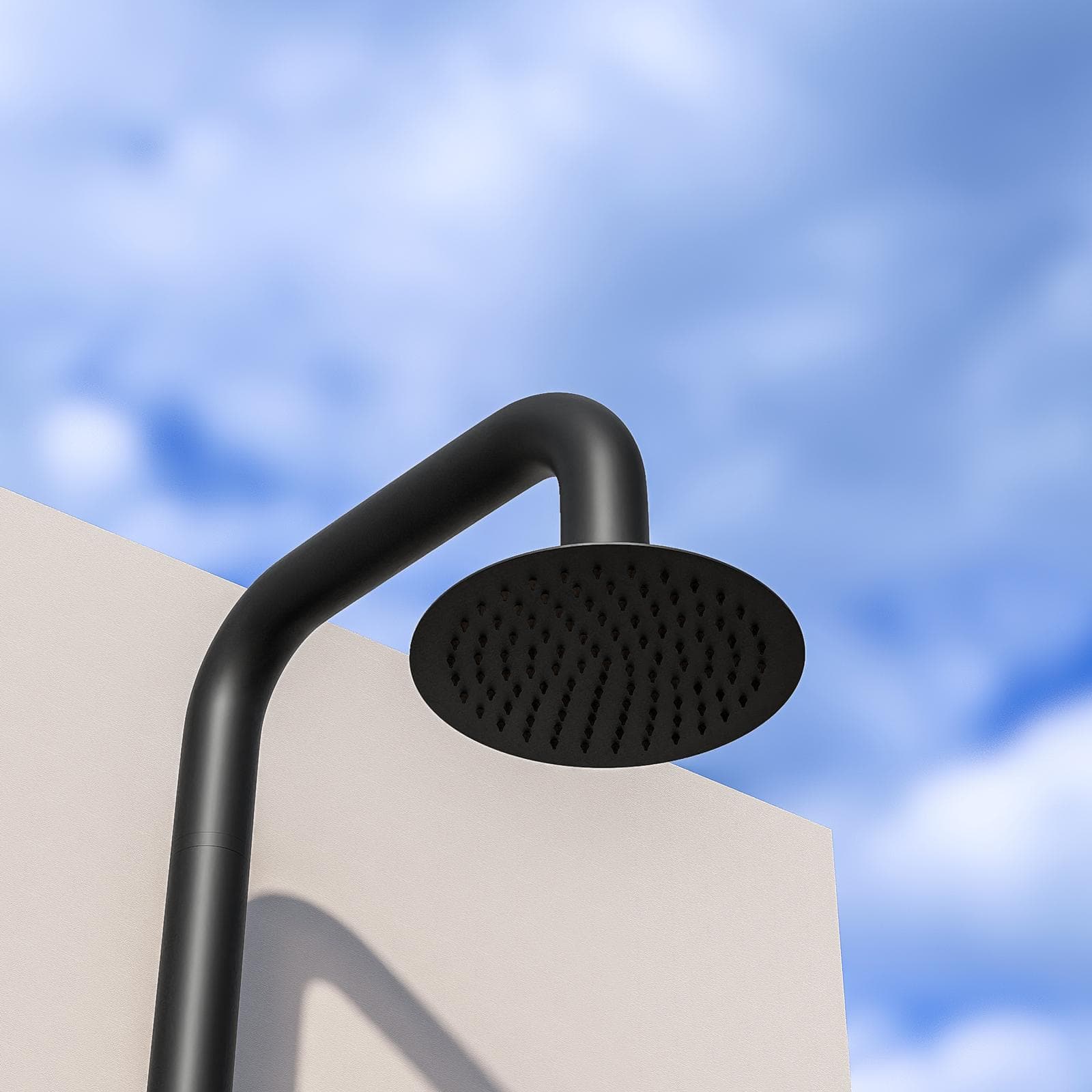 Colonna doccia da esterno 222h cm con soffione e doccino in acciaio inox 304 nero opaco - Kokorito