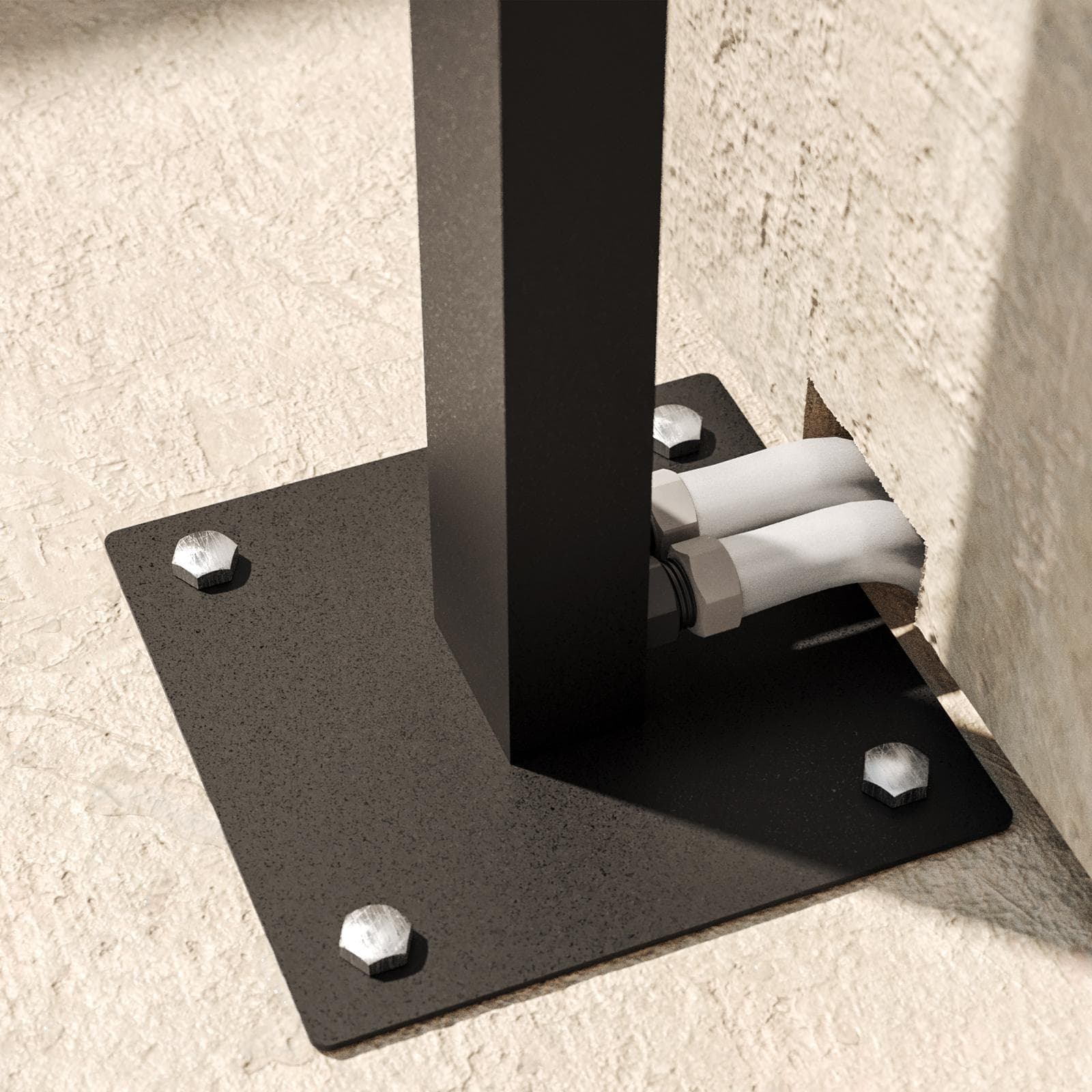 Colonna doccia da esterno in acciaio nero - Lushio