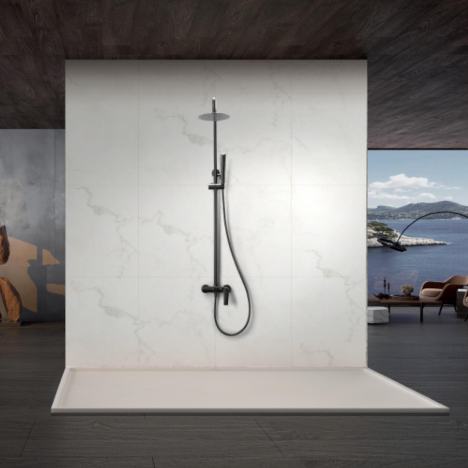 Colonna doccia in acciaio inox 304 con soffione anticalcare nero satinato- Poet
