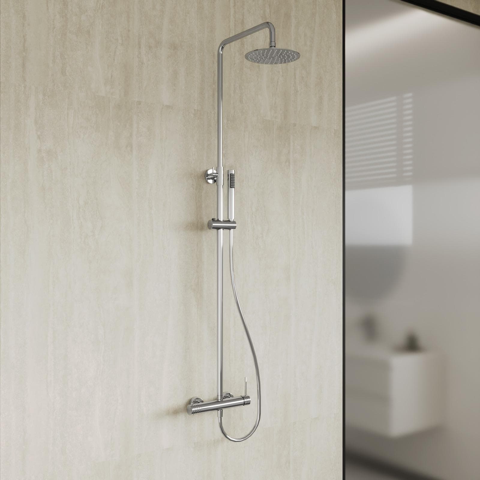 Colonna doccia in acciaio inox cromo - Fear