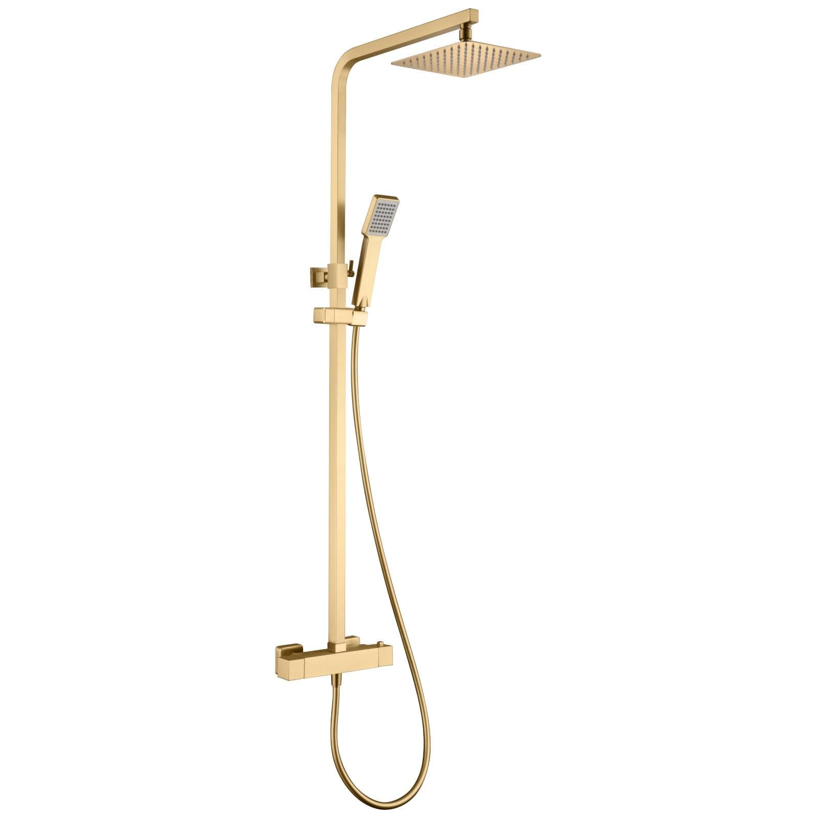 Colonna doccia telescopica 130 h cm in acciaio inox oro spazzolato - Piedra