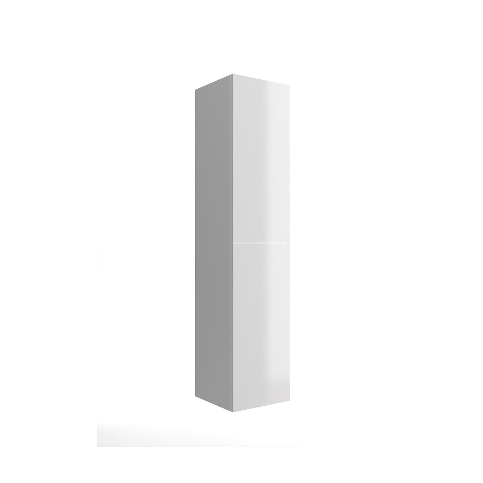 Colonna sospesa bianco lucido 35x35x160h cm con 5 ripiani e 2 ante reversibili - Union