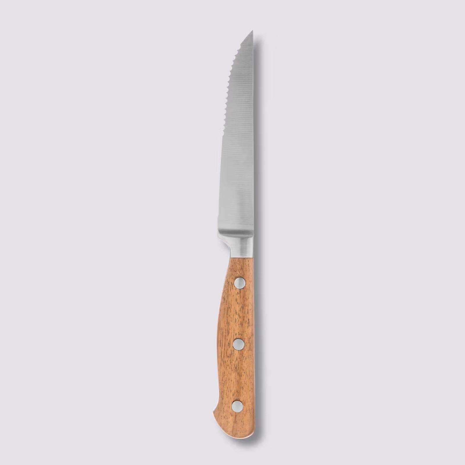 Coltello professionale 23h cm da bistecca in acciaio inox e legno di acacia naturale - Tytan